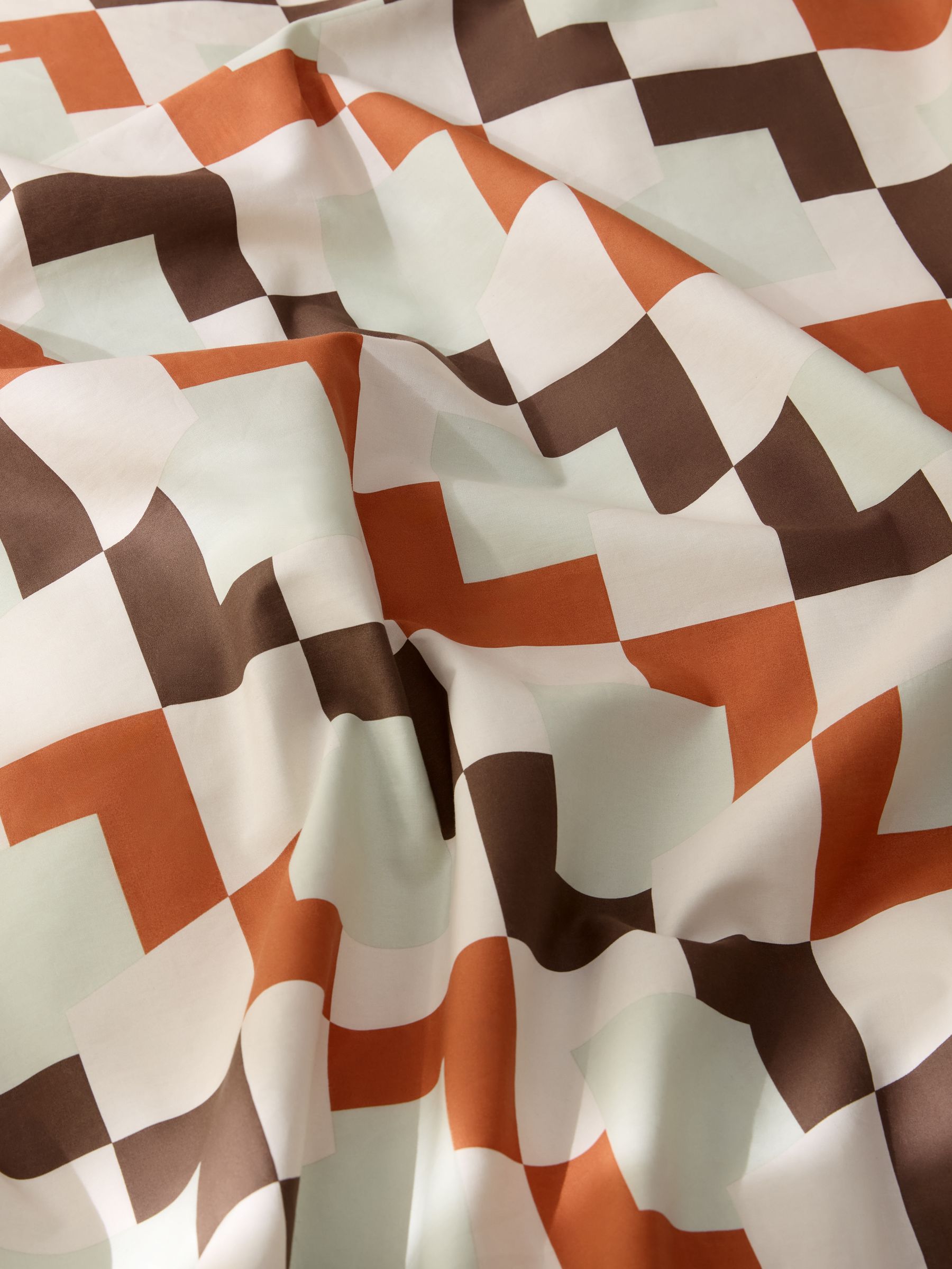 Romilly Geo 180 Thread Count Bed Set in Rust Brown - Image 3 of 4