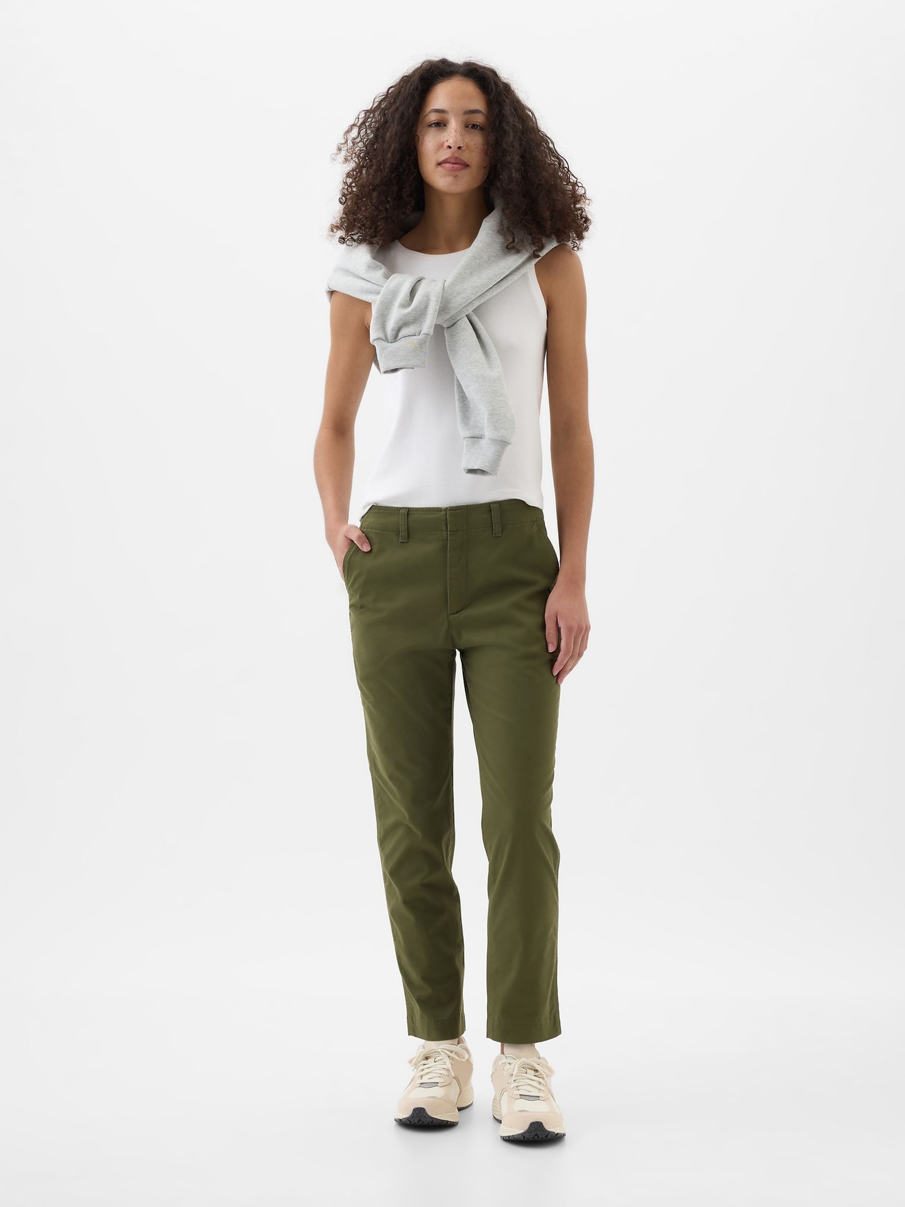 Green Mid-Rise Downtown Chinos - Image 3 of 4