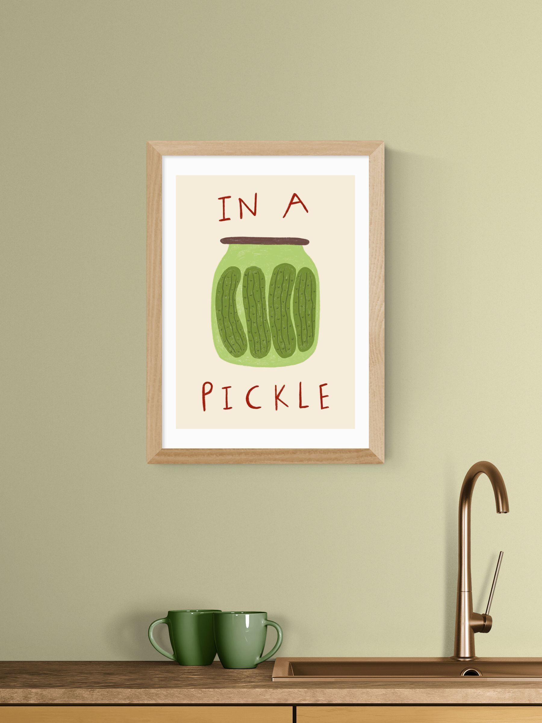 East End Prints Oak Pickle Wall Art Print by Amber May Art - Image 1 of 2