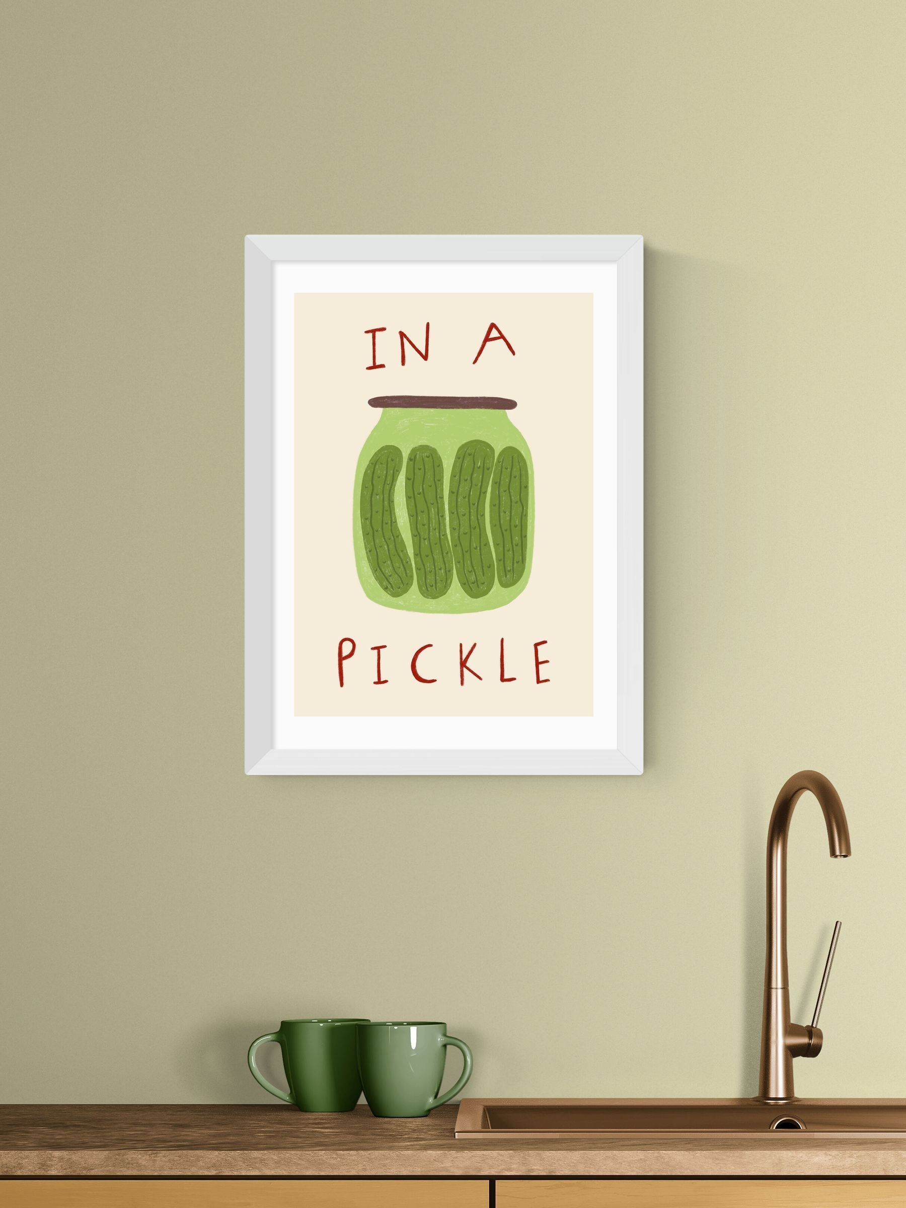 East End Prints White Pickle Wall Art Print by Amber May Art - Image 1 of 2