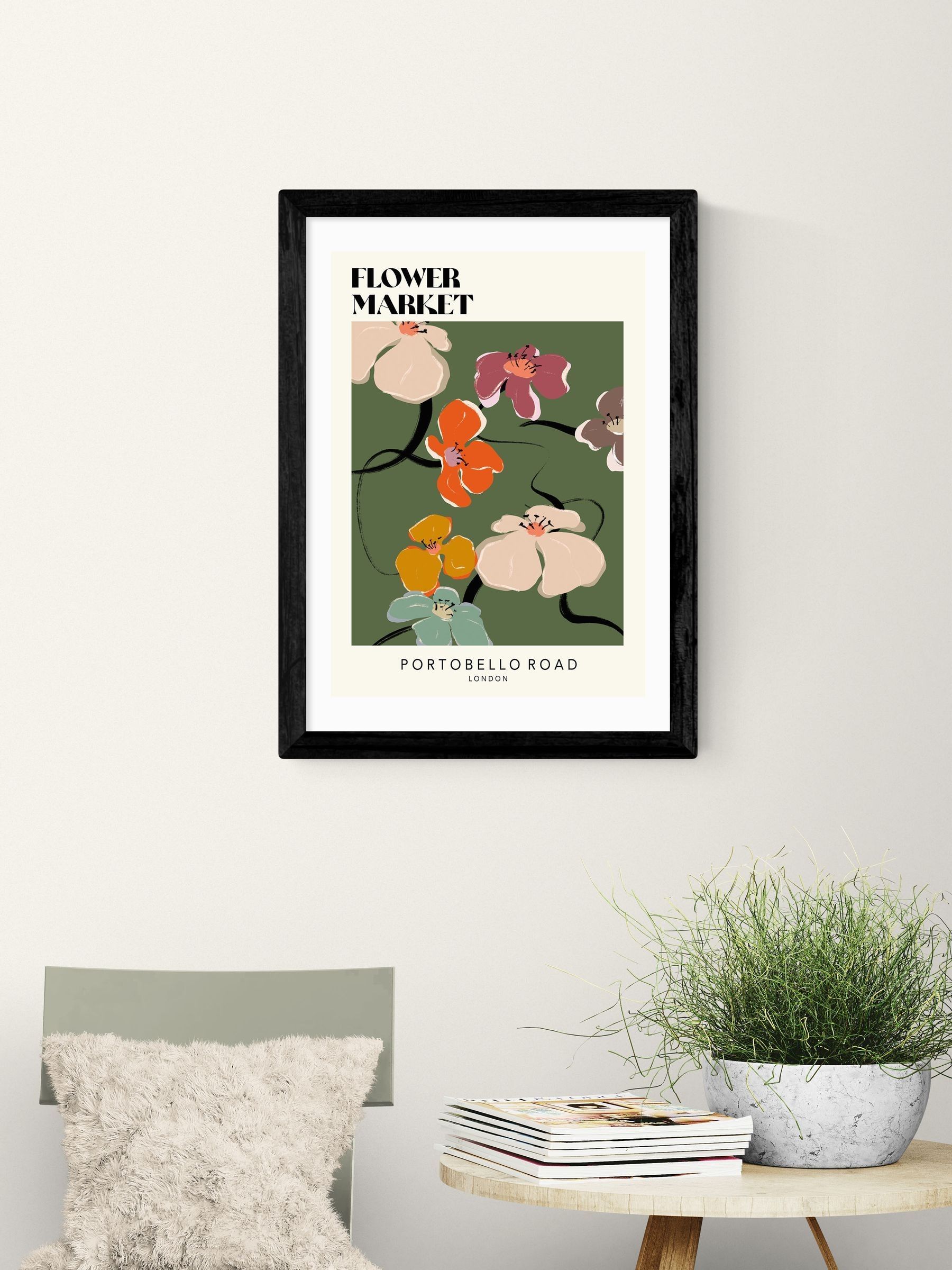East End Prints Black Portobello Road Wall Art Print by Luxe Poster Co - Image 1 of 2 East End Prints Black Portobello Road Wall Art Print by Luxe Poster Co - Image 1 of 2