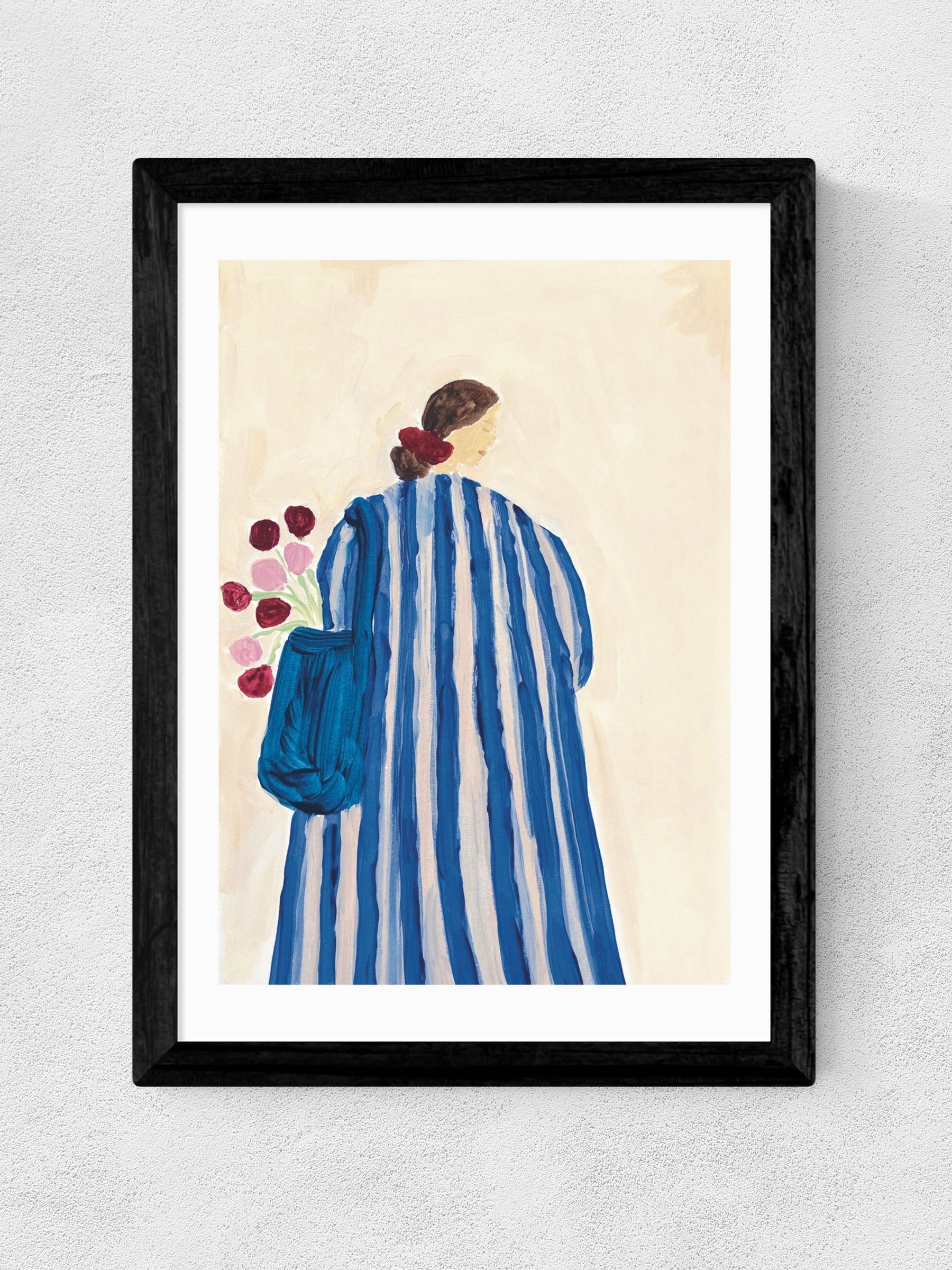 East End Prints Black Lady With Flowers Wall Art Print by She Snacks and Paints - Image 2 of 2