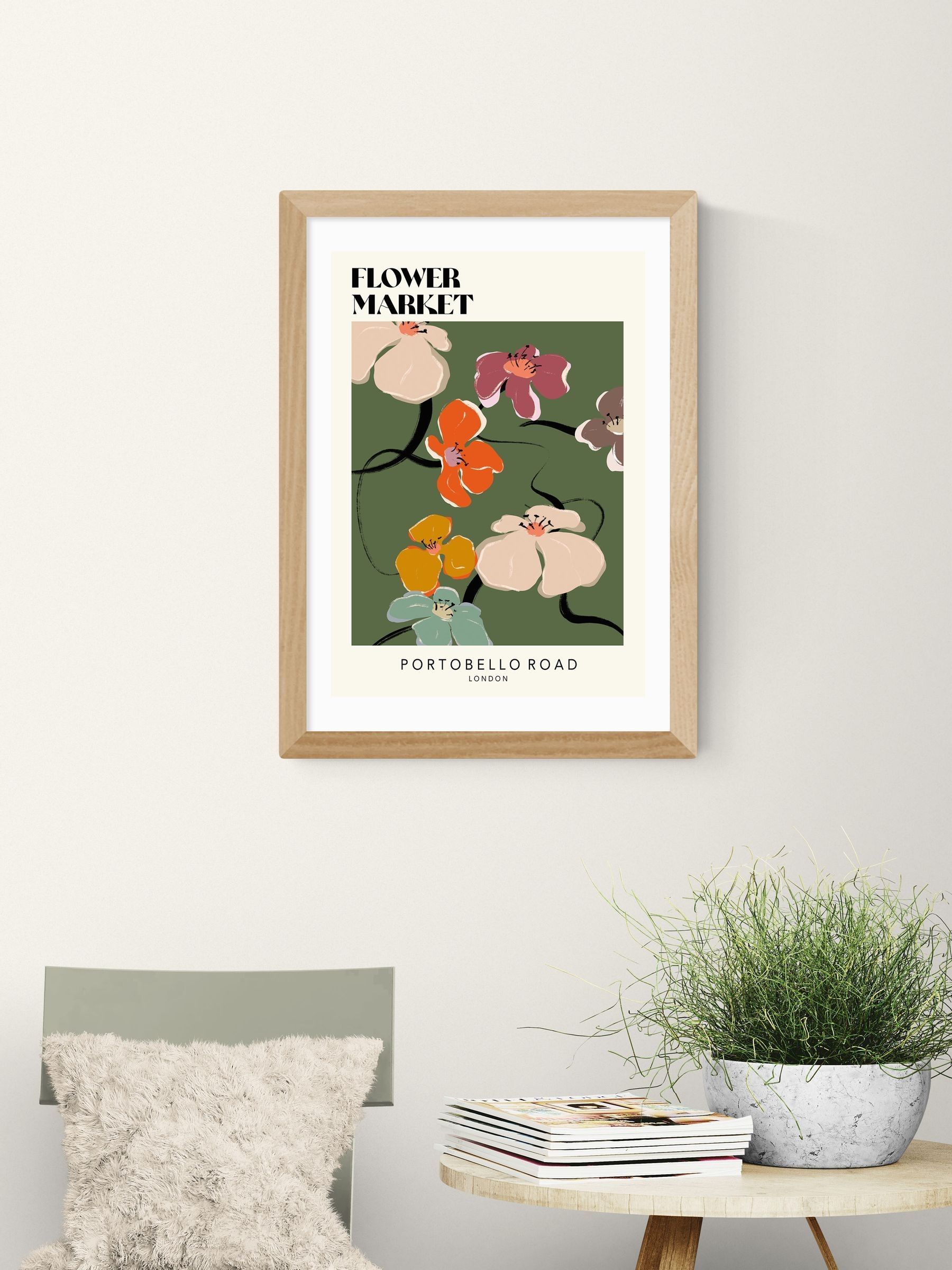 East End Prints Oak Portobello Road Wall Art Print by Luxe Poster Co - Image 1 of 2 East End Prints Oak Portobello Road Wall Art Print by Luxe Poster Co - Image 1 of 2