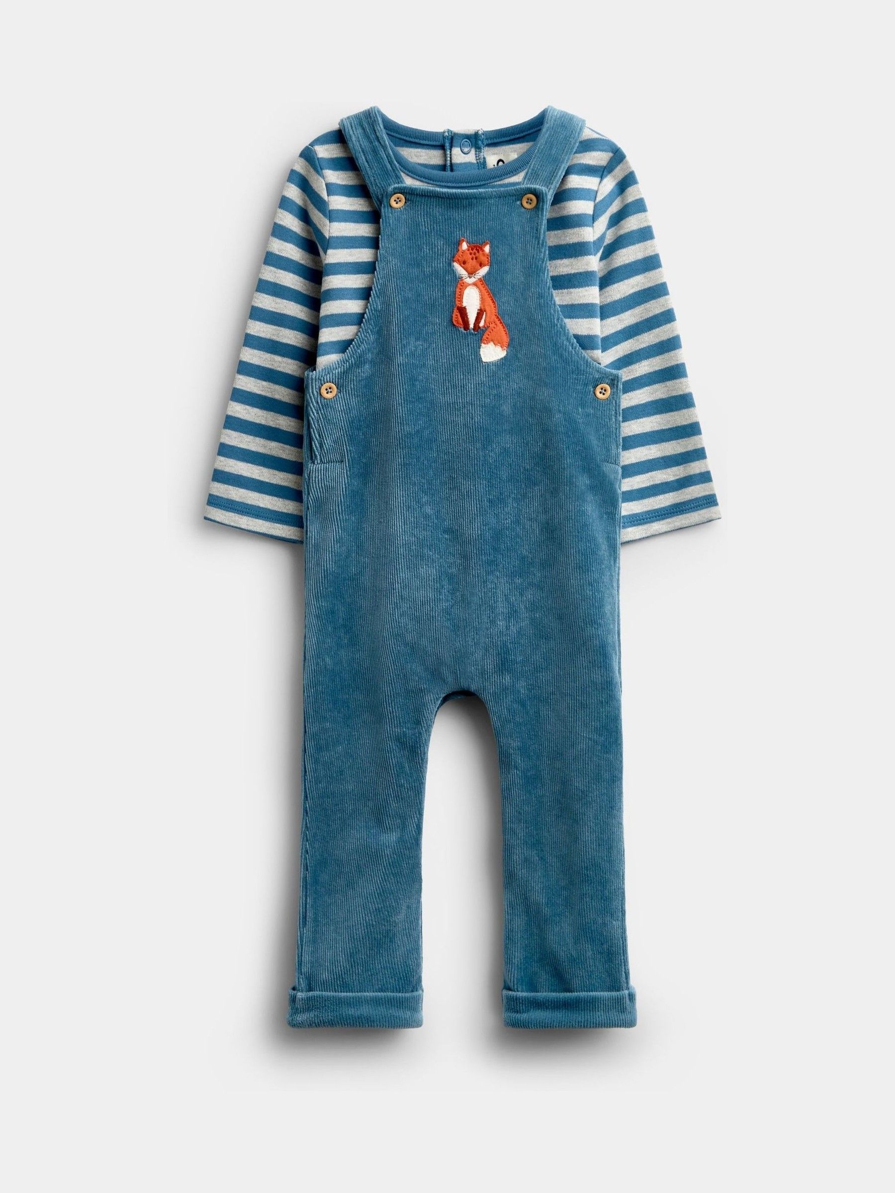 Blue Fox Jersey Dungaree & Bodysuit Set - Image 1 of 6