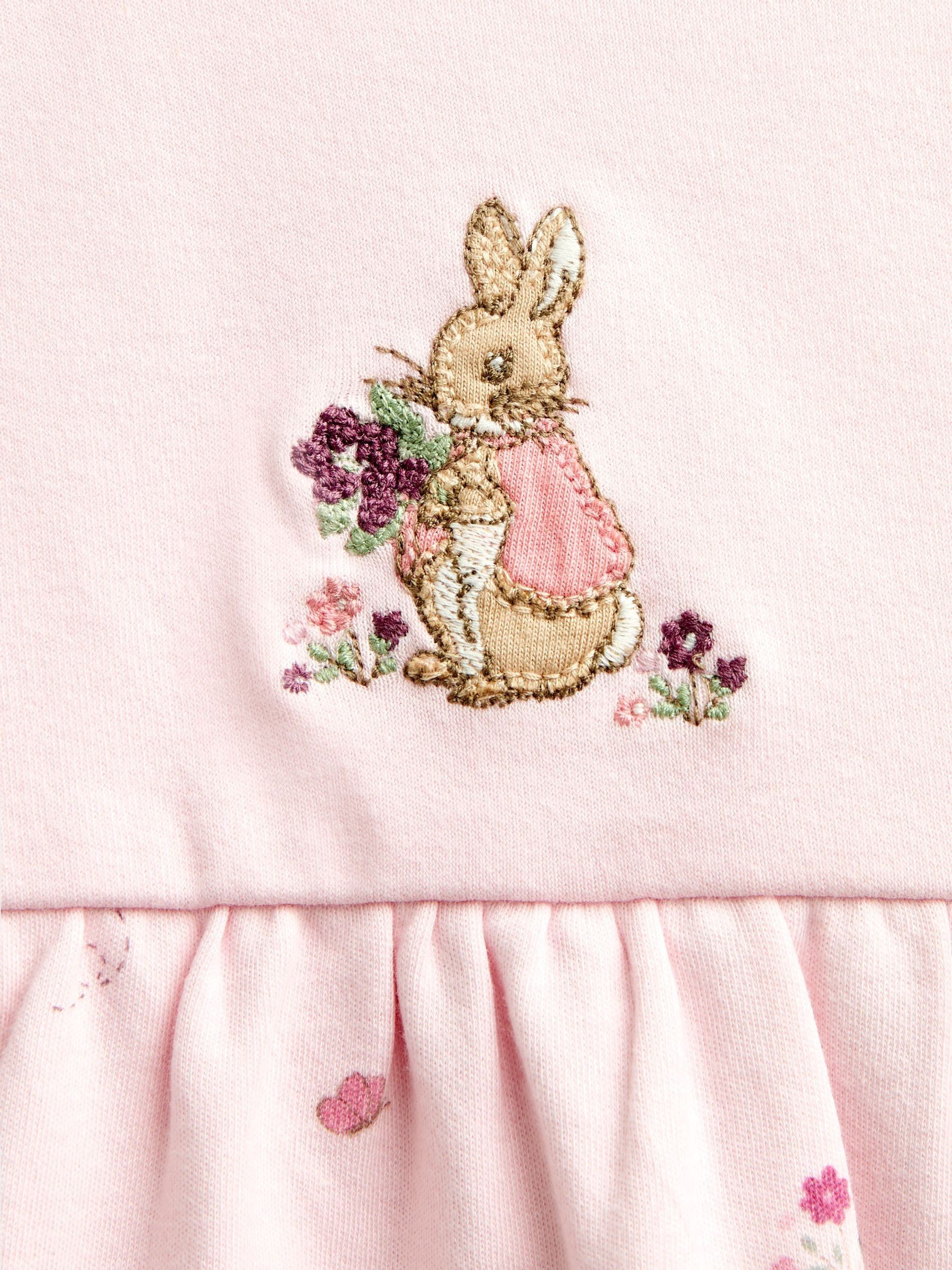 Pale Pink Floral Peter Rabbit™ Flopsy Dress & Headband Set - Image 3 of 4