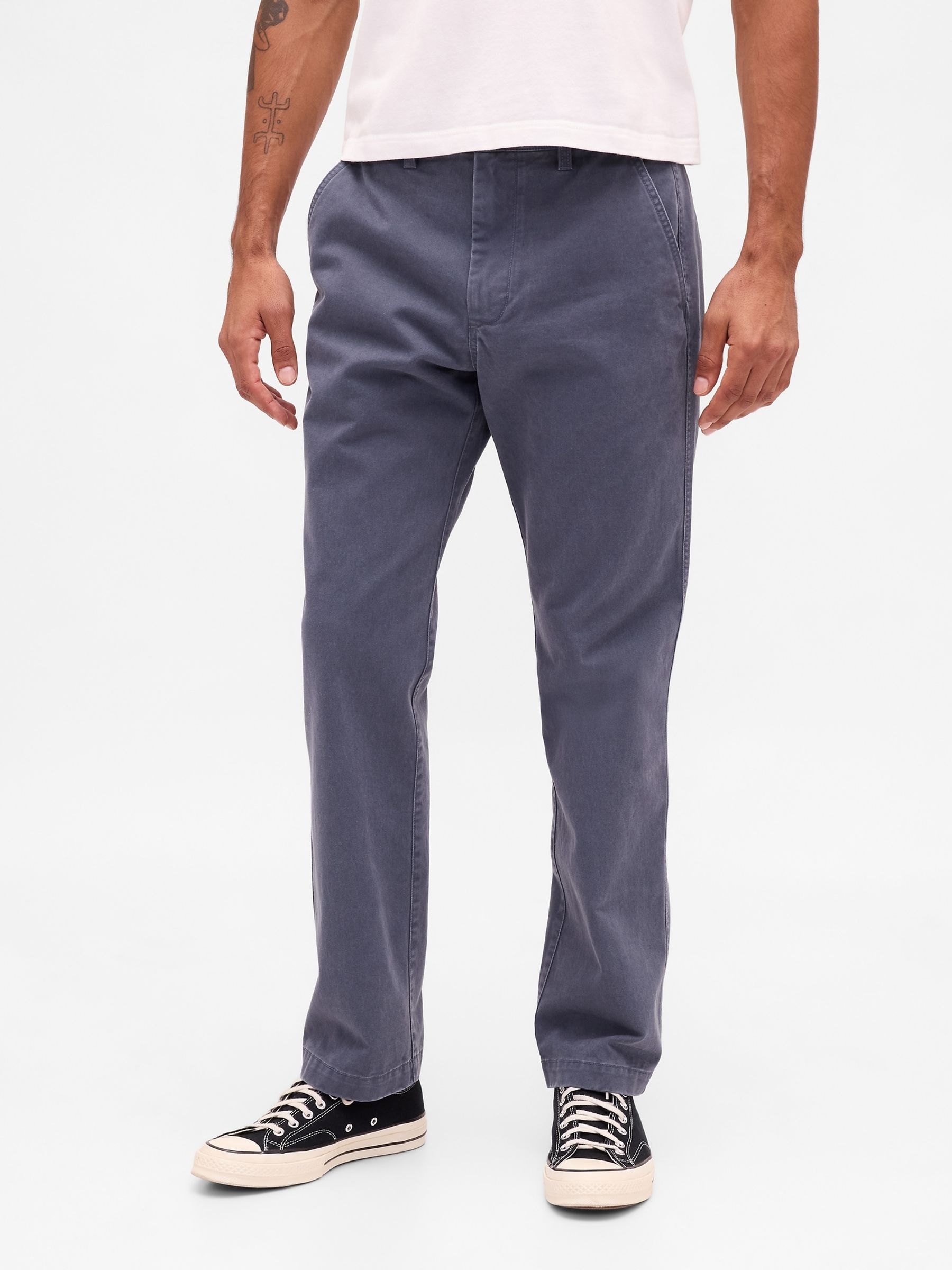 Blue Heavyweight Twill Relaxed Straight Chinos - Image 1 of 5