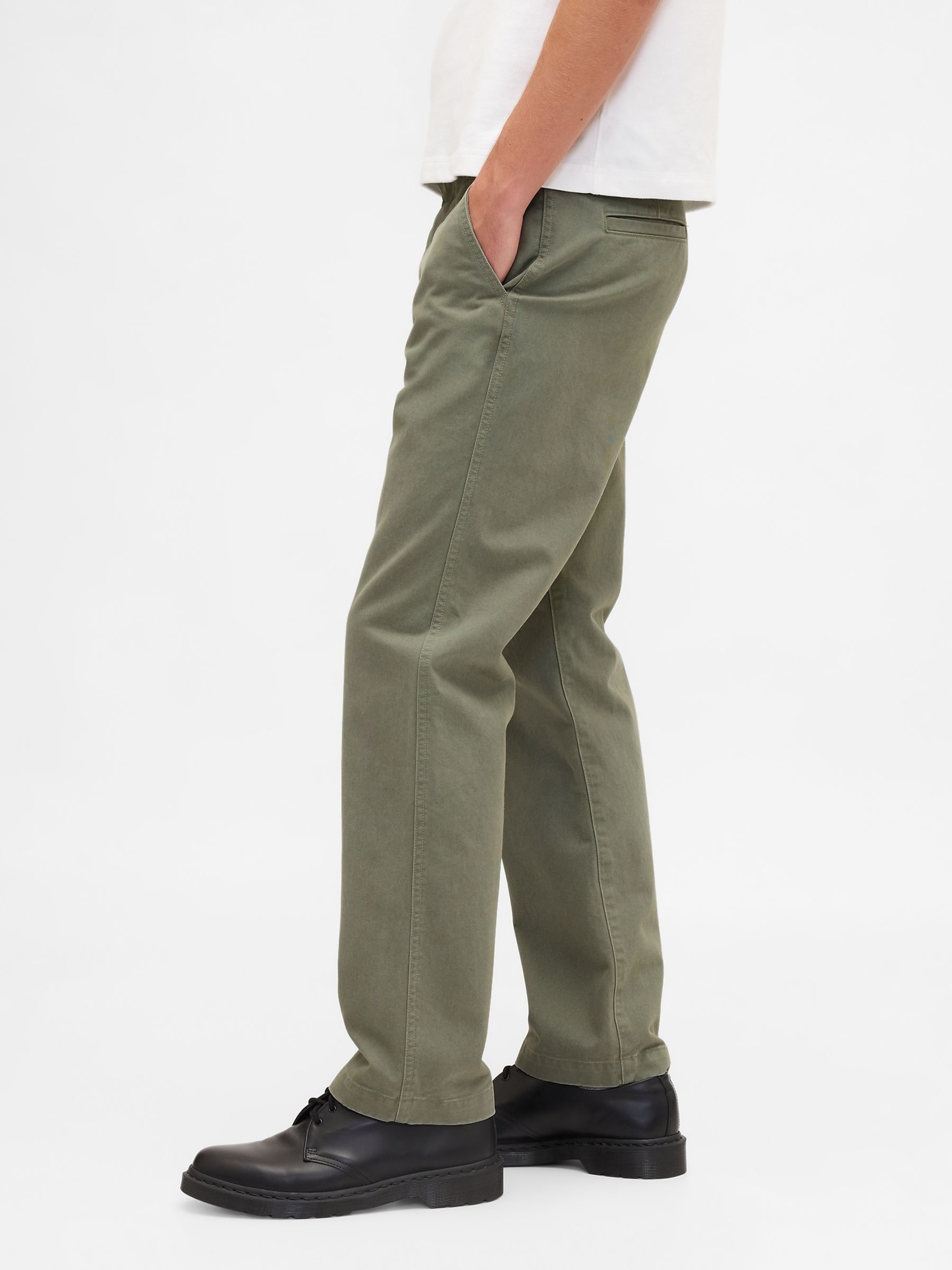 Green Heavyweight Twill Relaxed Straight Chinos - Image 3 of 5