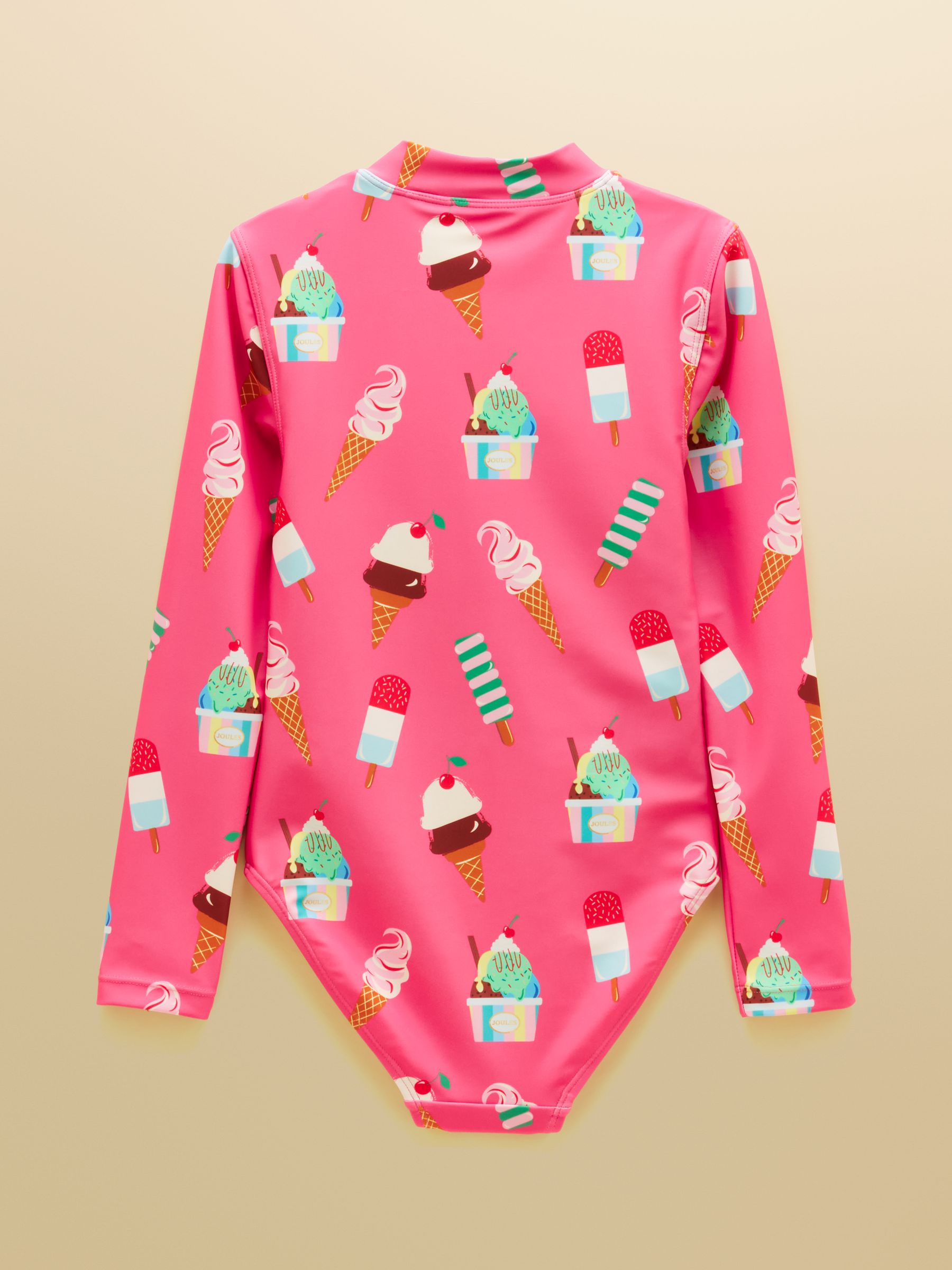 Girls' Pink Ice Cream Long Sleeve Sunsafe Swimsuit - Image 2 of 4