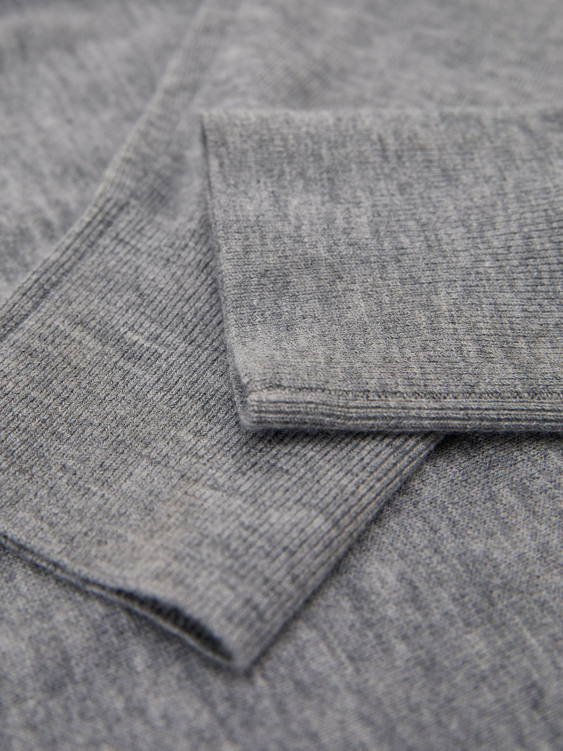 Merino Wool V-Neck Jumper in Grey - Image 6 of 6