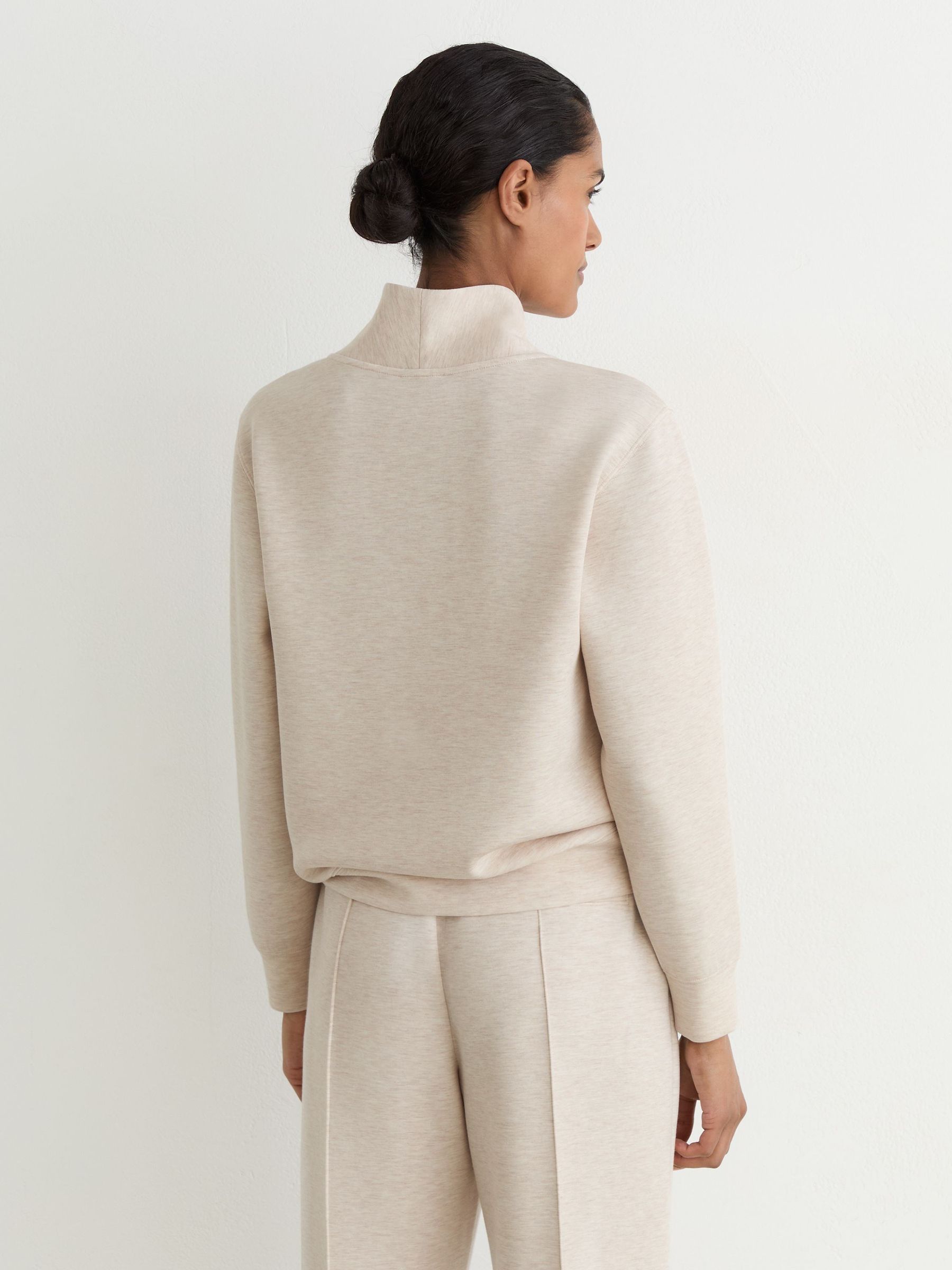 Premium Interlock Shawl-Neck Sweatshirt in Neutral Marl - Image 5 of 6