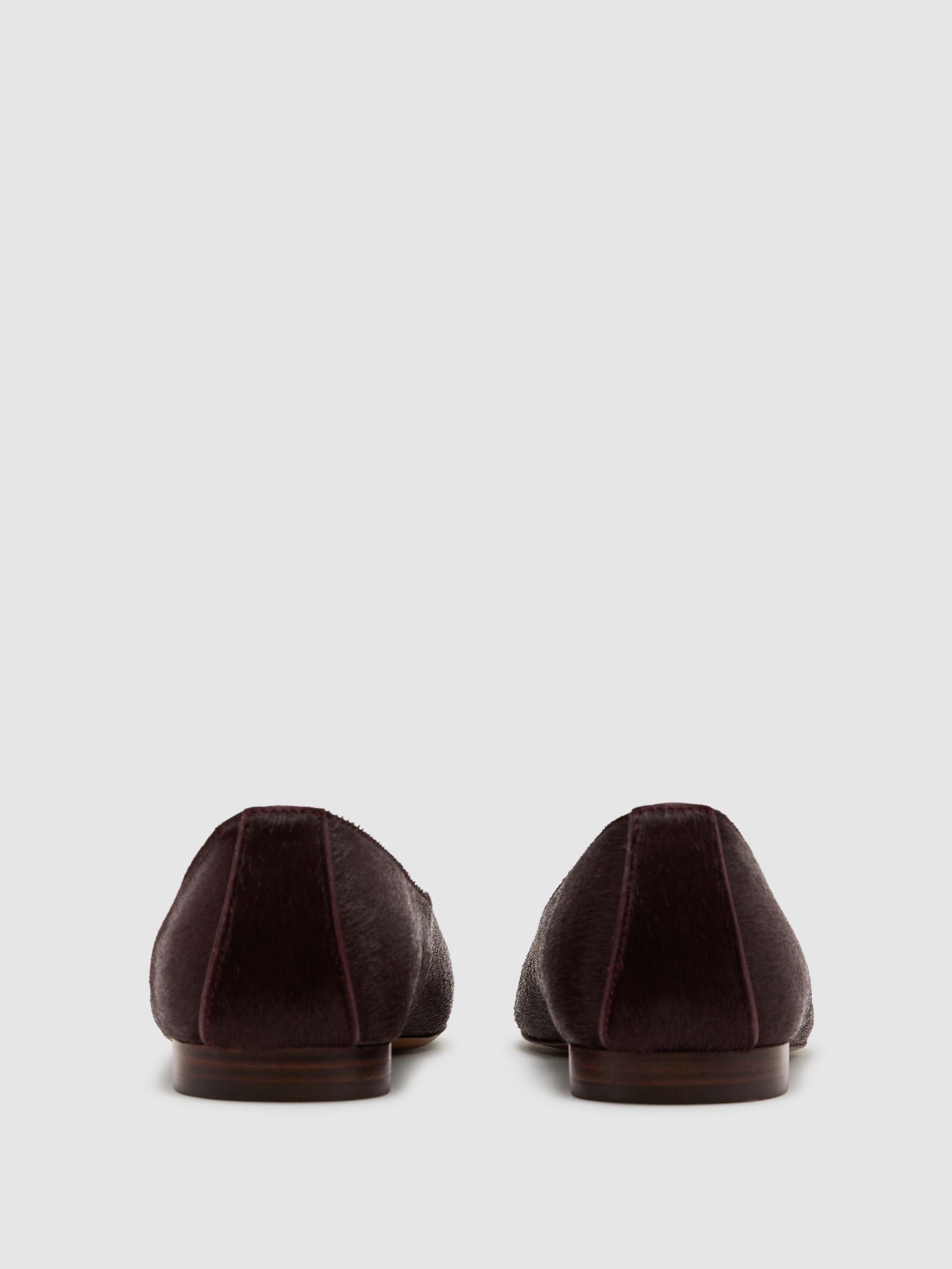 Reiss Adrianna Pony Hair-Effect Leather Lace-Up Ballet Flats - صورة 5 من 6
