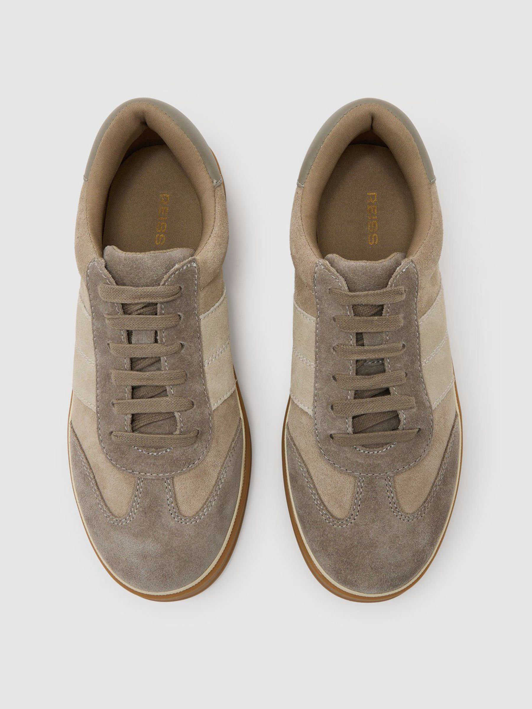 Suede Low-Top Trainers in Taupe - Image 3 of 5
