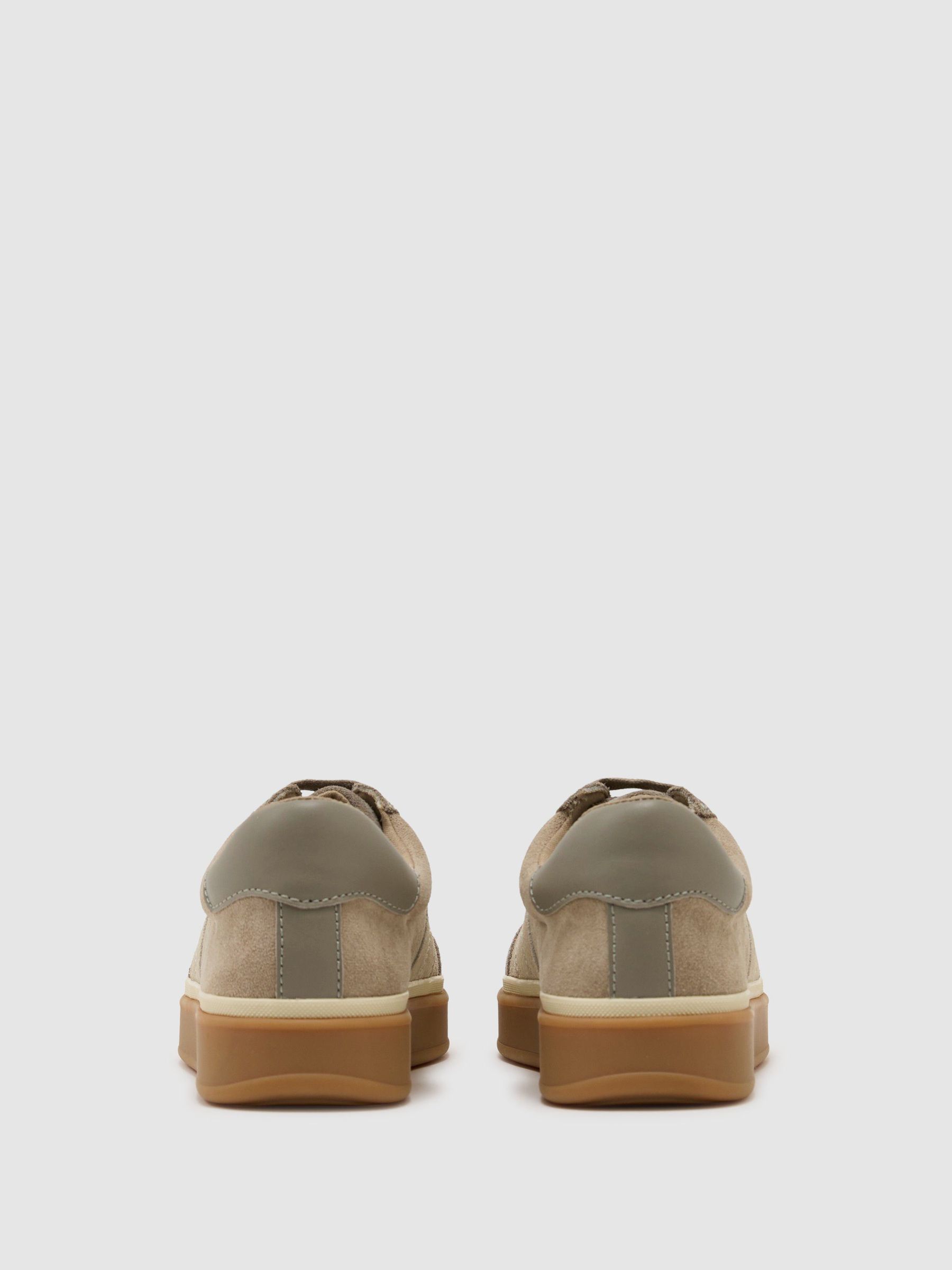 Suede Low-Top Trainers in Taupe - Image 4 of 5