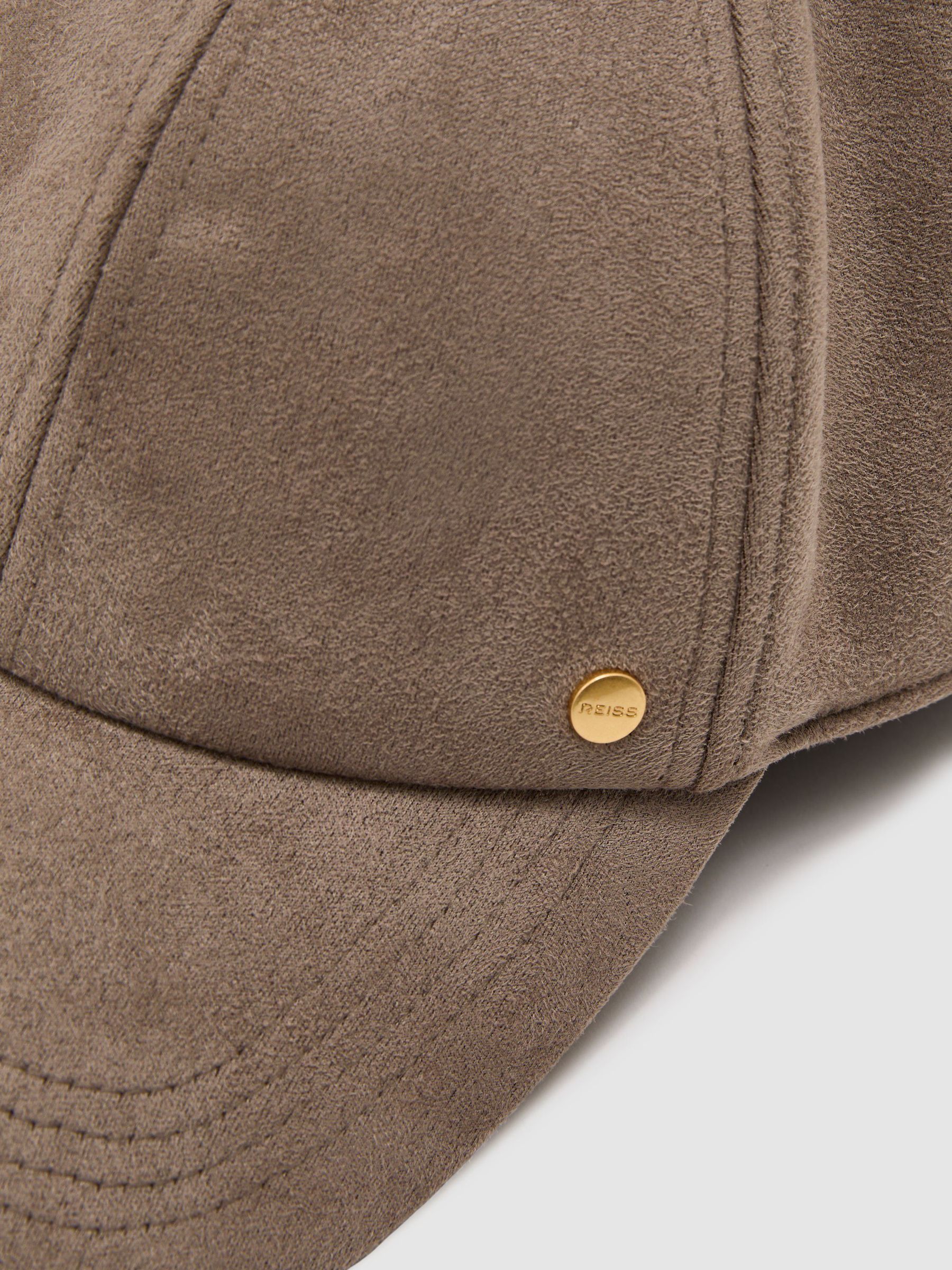 Umělý semiš Baseball-Style Čepice v taupe barvě - Obrázek 4 z 5
