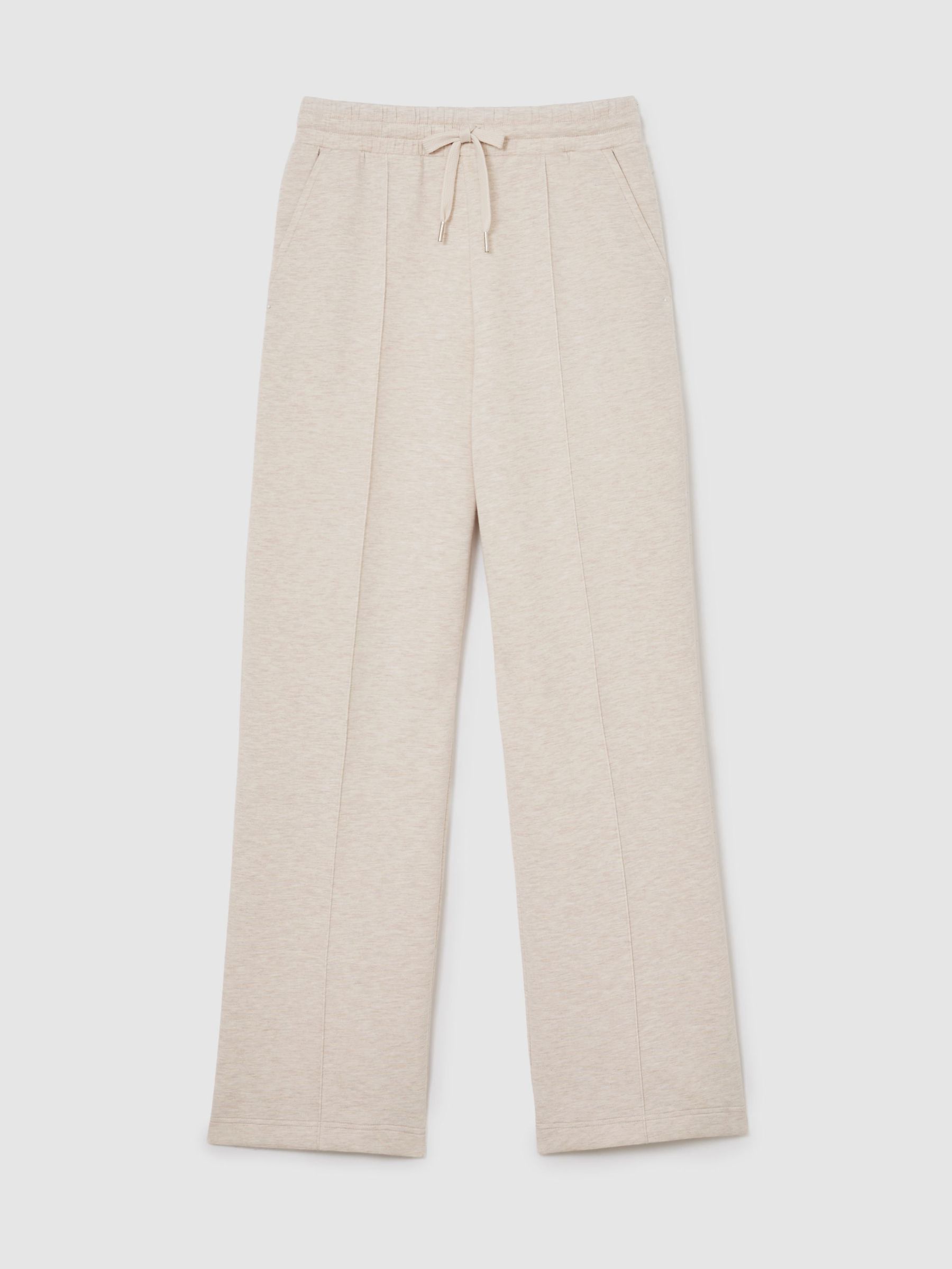 Premium Interlock Wide-Leg Joggers in Neutral Marl - Image 2 of 8