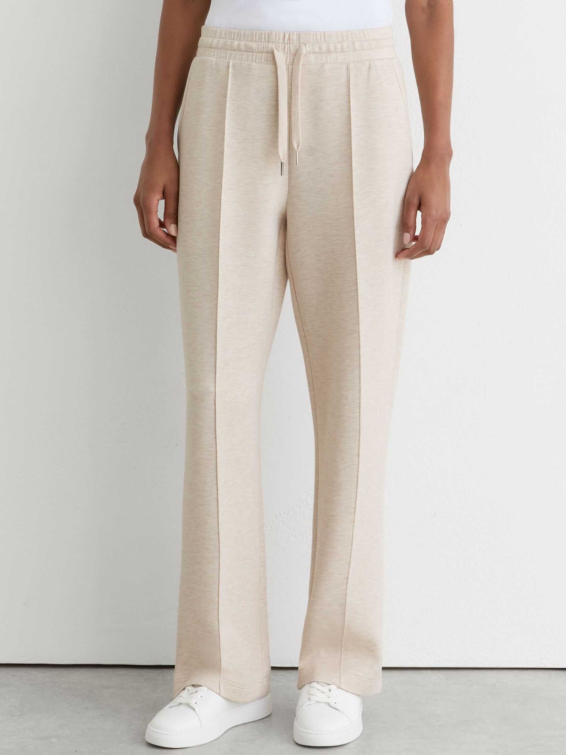 Premium Interlock Wide-Leg Joggers in Neutral Marl - Image 3 of 8