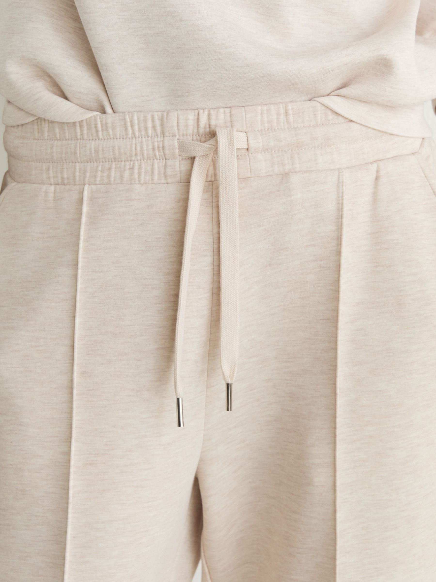 Premium Interlock Wide-Leg Joggers in Neutral Marl - Image 5 of 8