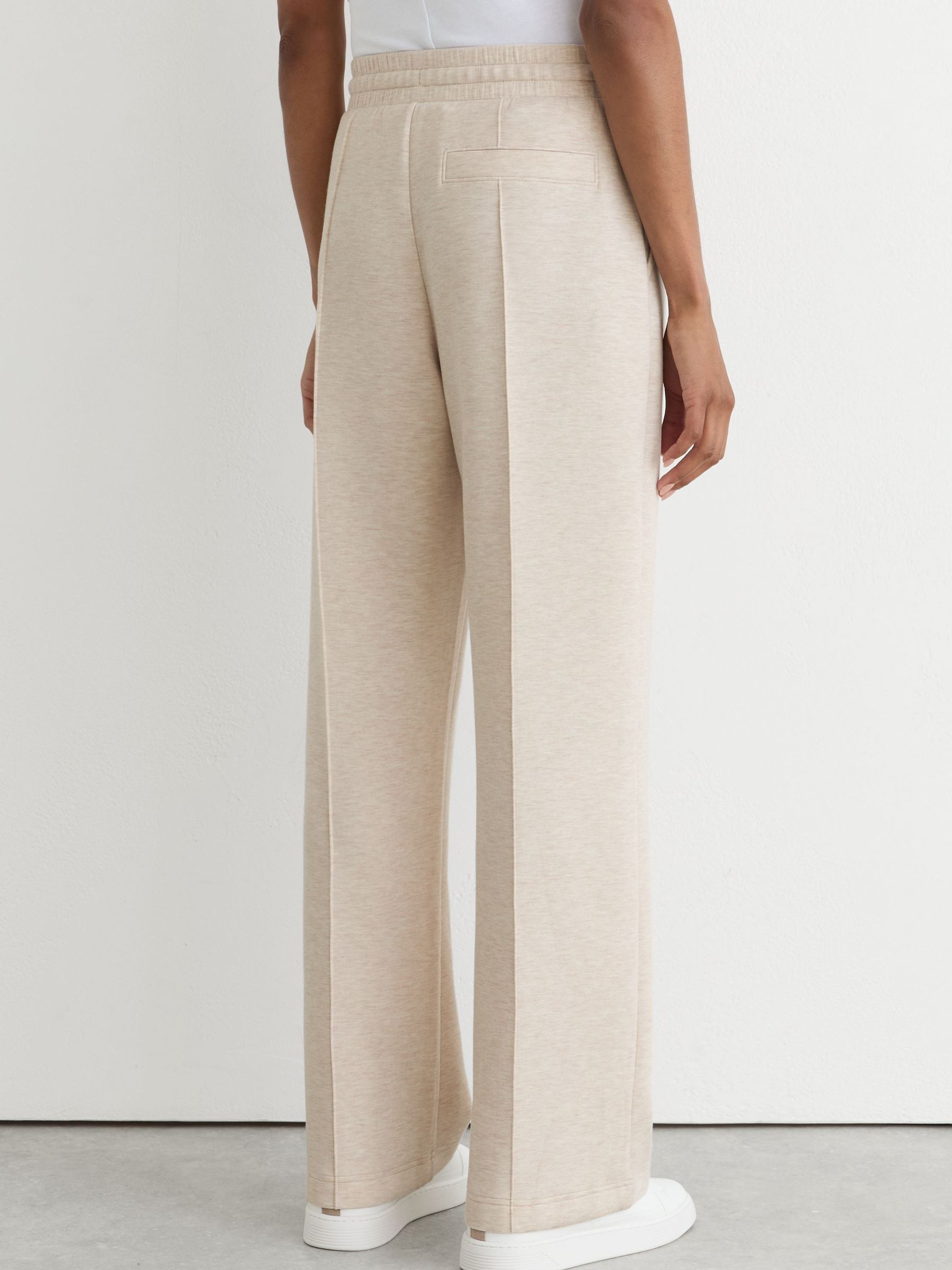 Premium Interlock Wide-Leg Joggers in Neutral Marl - Image 6 of 8