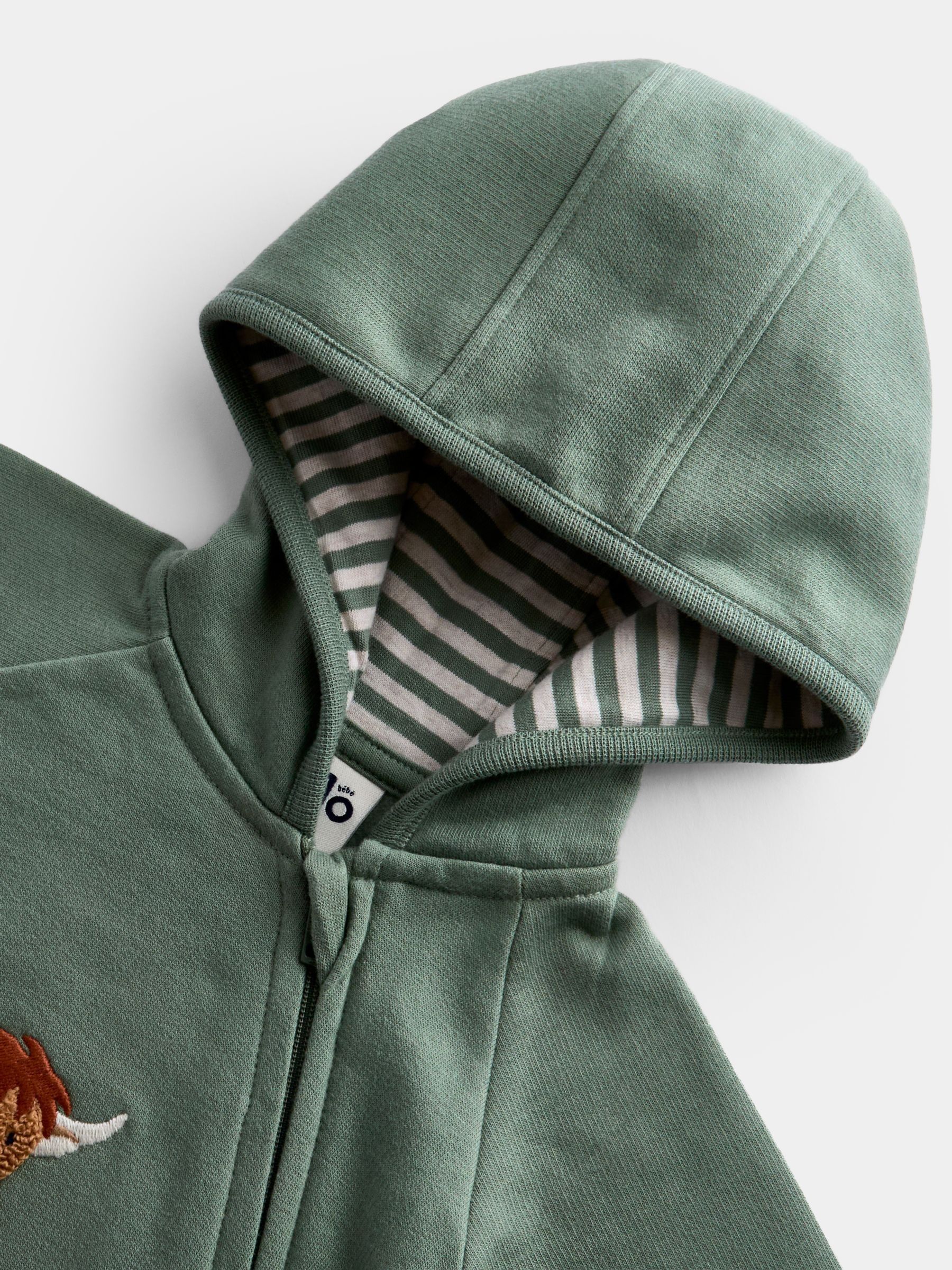 Green Highland Cow Jersey Romper - Image 3 of 4