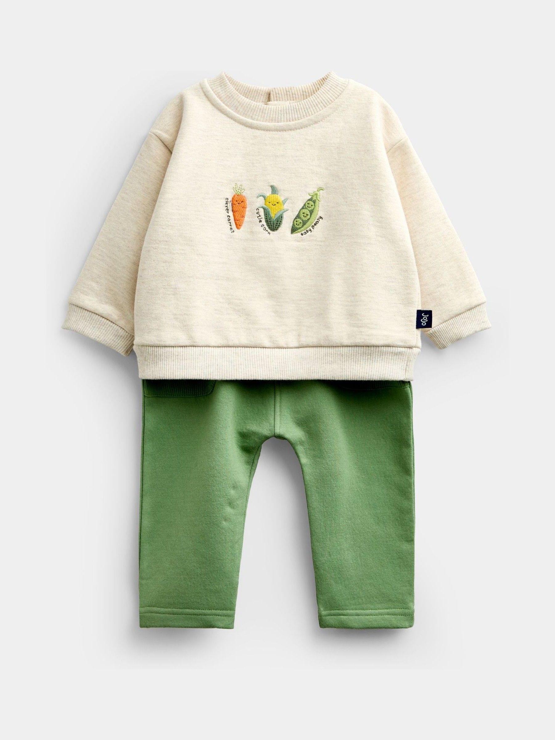 Green Vegetable Appliqué Sweatshirt & Jogger Set - Image 1 of 7 Green Vegetable Appliqué Sweatshirt & Jogger Set - Image 1 of 7