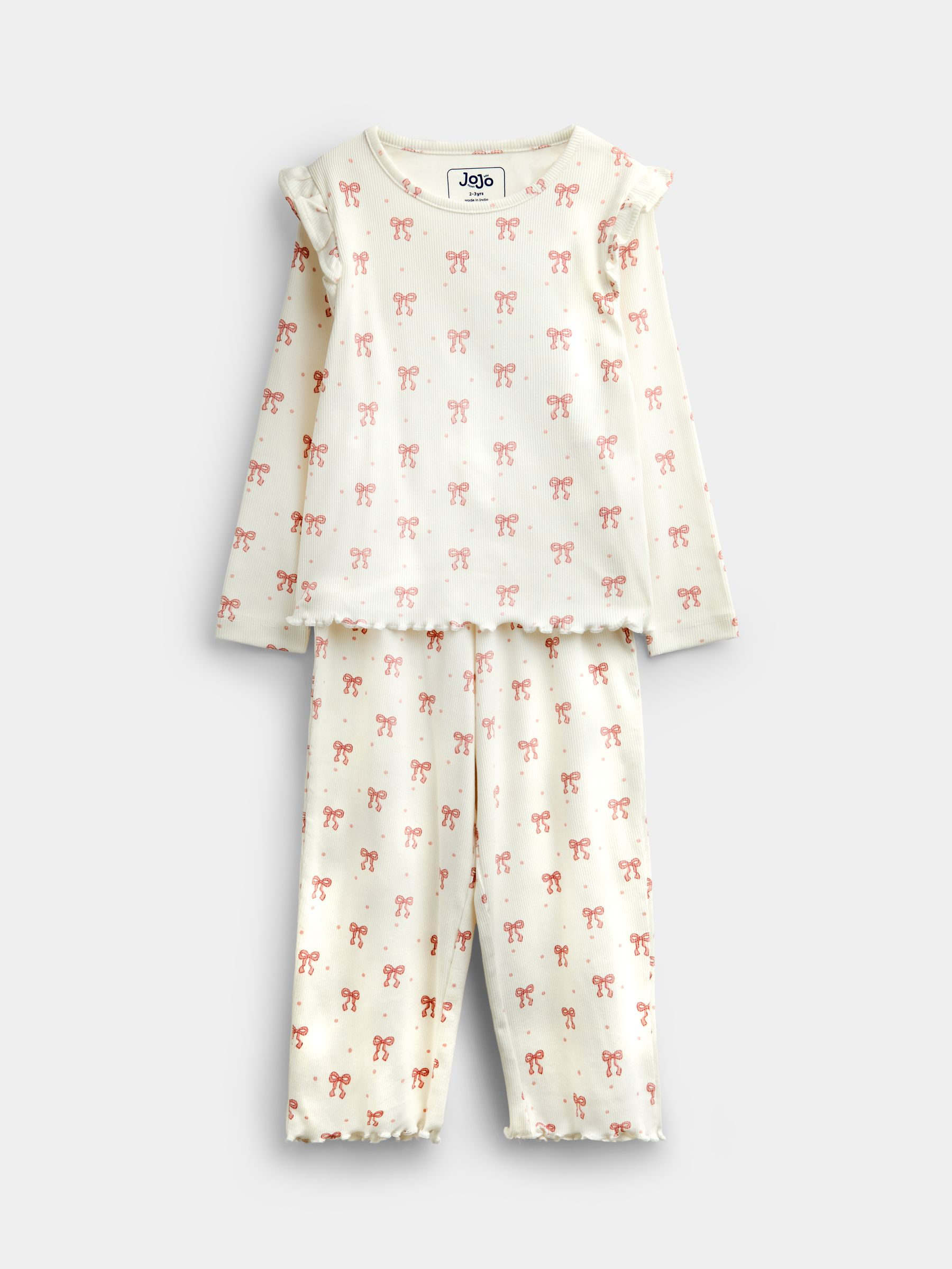 Pink Bow Pointelle Jersey Pyjamas - Image 1 of 6