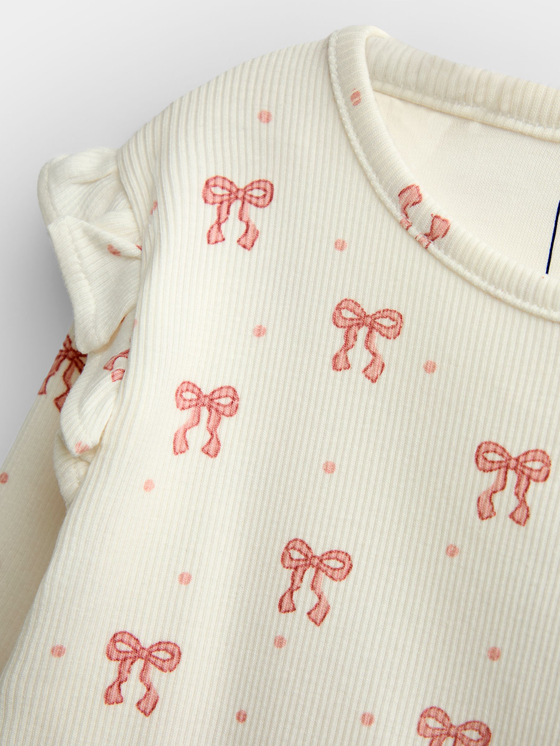 Pink Bow Pointelle Jersey Pyjamas - Image 6 of 6