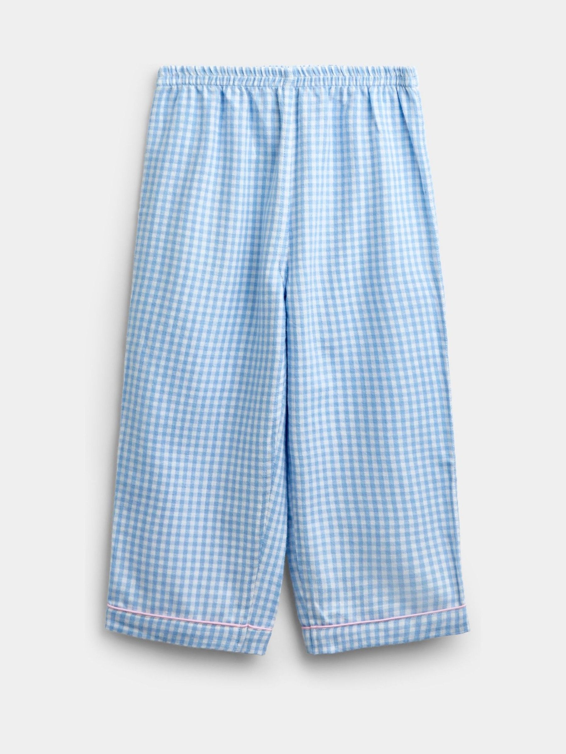 Light Blue Gingham Floral Woven Pyjamas - Image 5 of 6