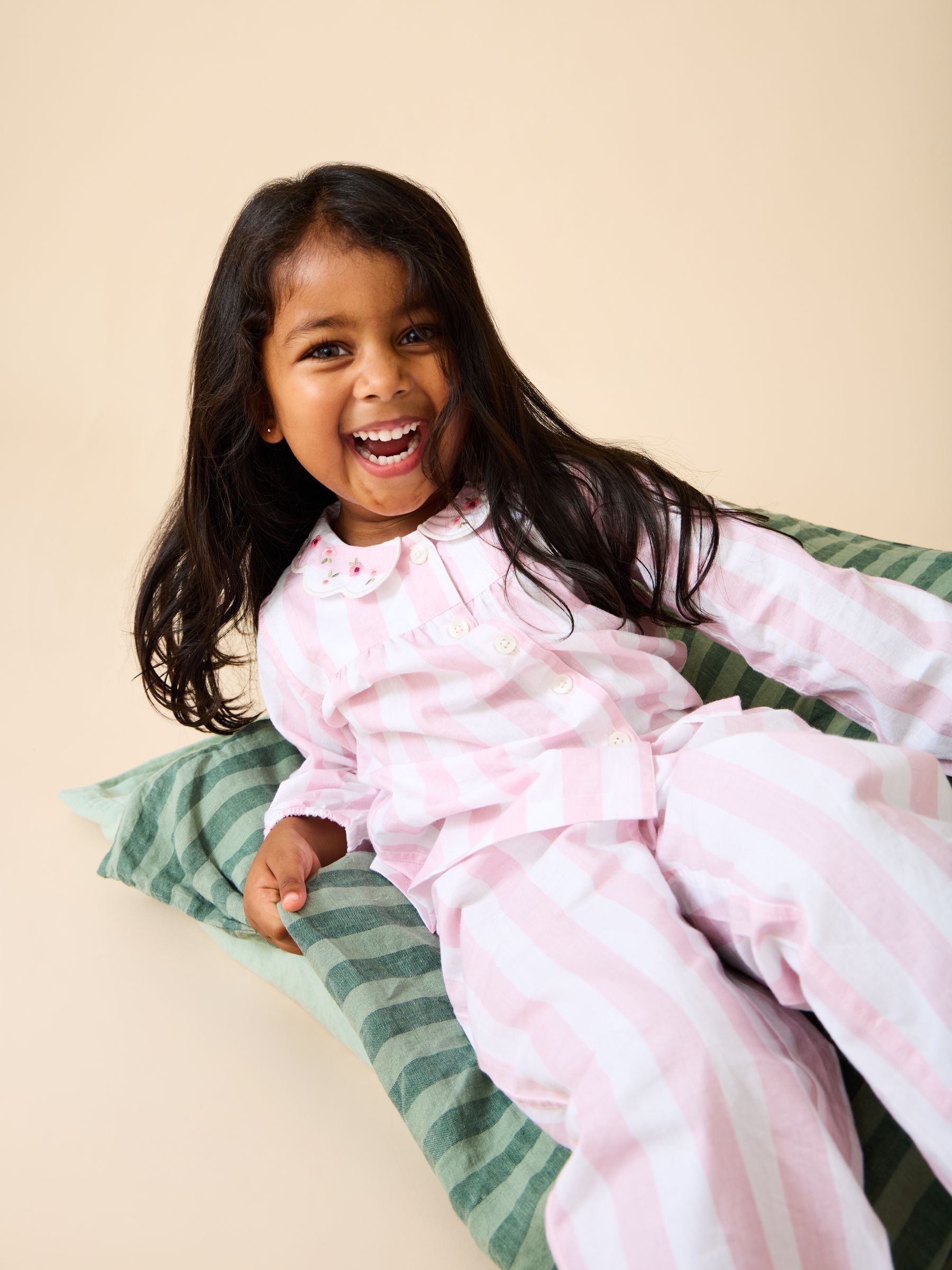Pink Stripe Woven Pyjamas - Image 1 of 2
