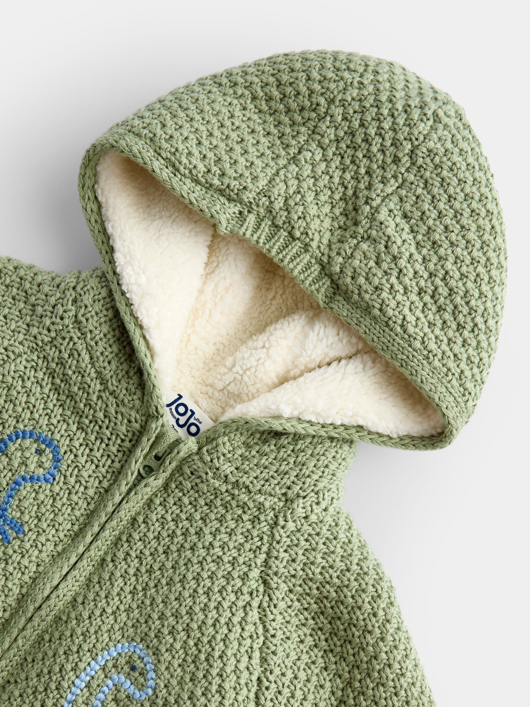 Green Dino Hooded Knitted Cardigan - Image 3 of 4