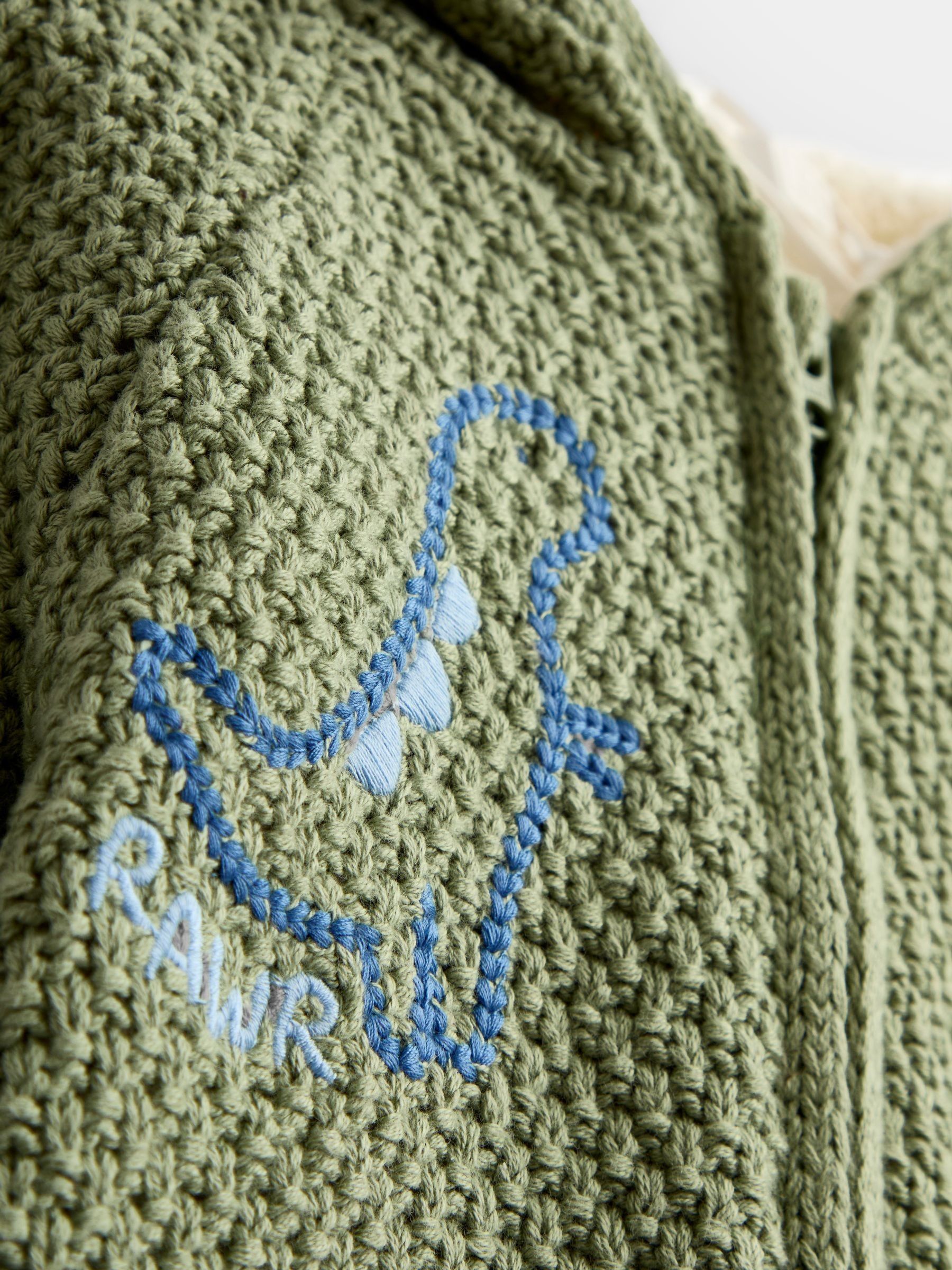 Green Dino Hooded Knitted Cardigan - Image 4 of 4