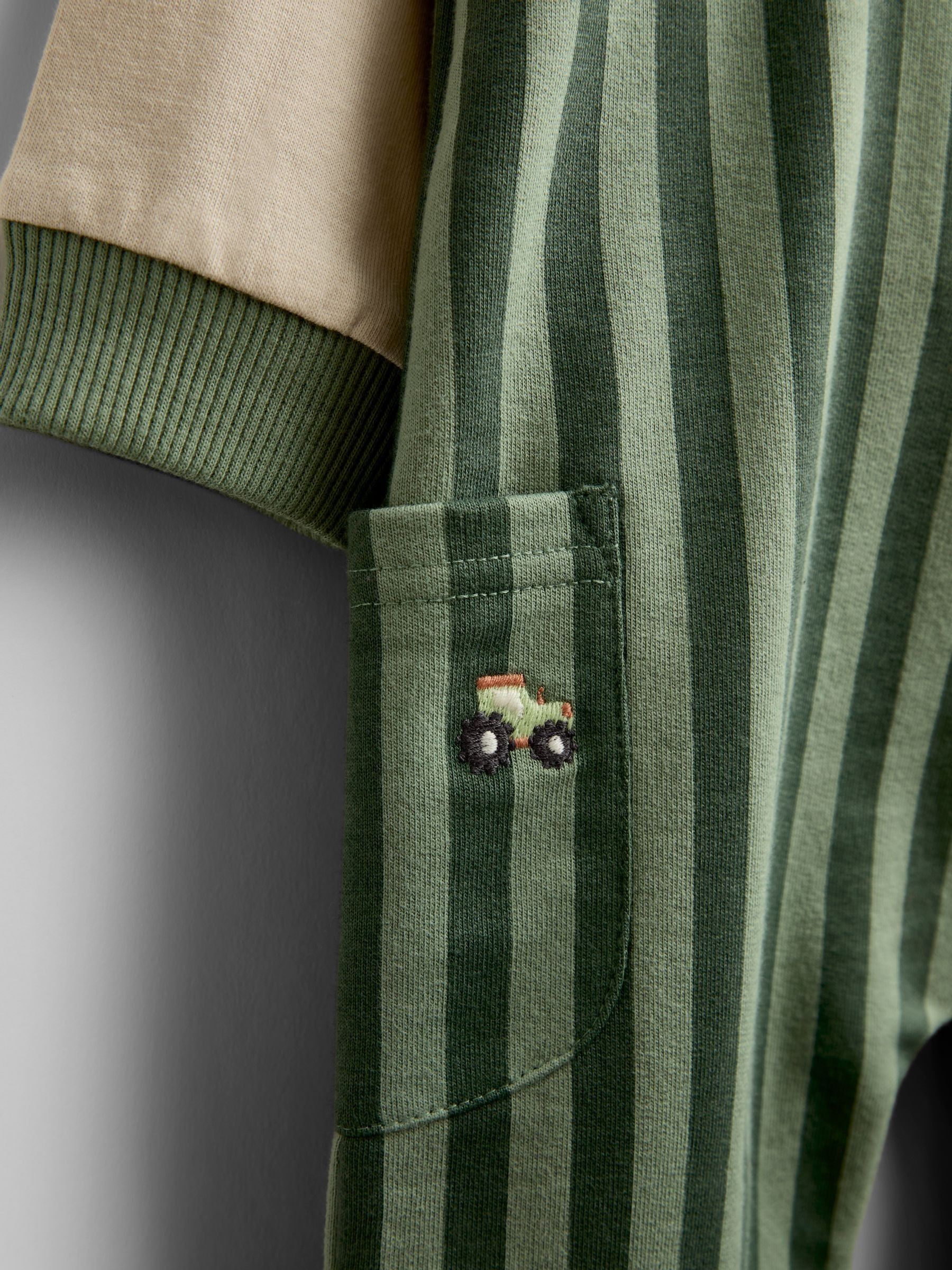 Green Stripe 2-Piece Dungarees & Top Set - Image 6 of 6