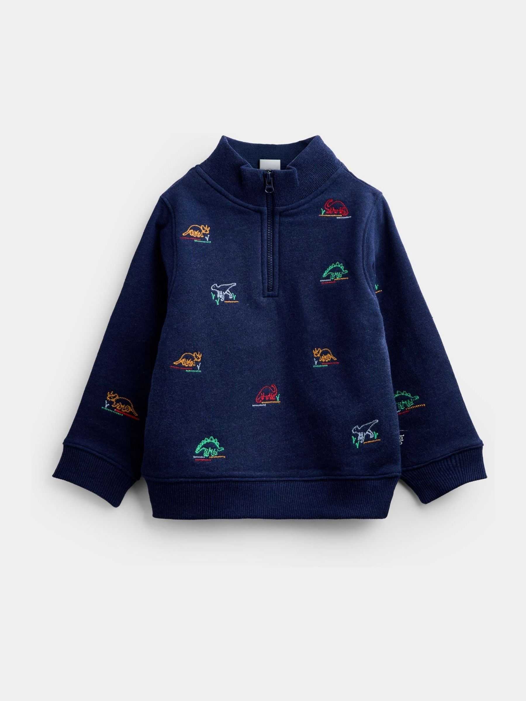 Blue Marl Dino Embroidered Sweatshirt - Image 2 of 5 Blue Marl Dino Embroidered Sweatshirt - Image 2 of 5