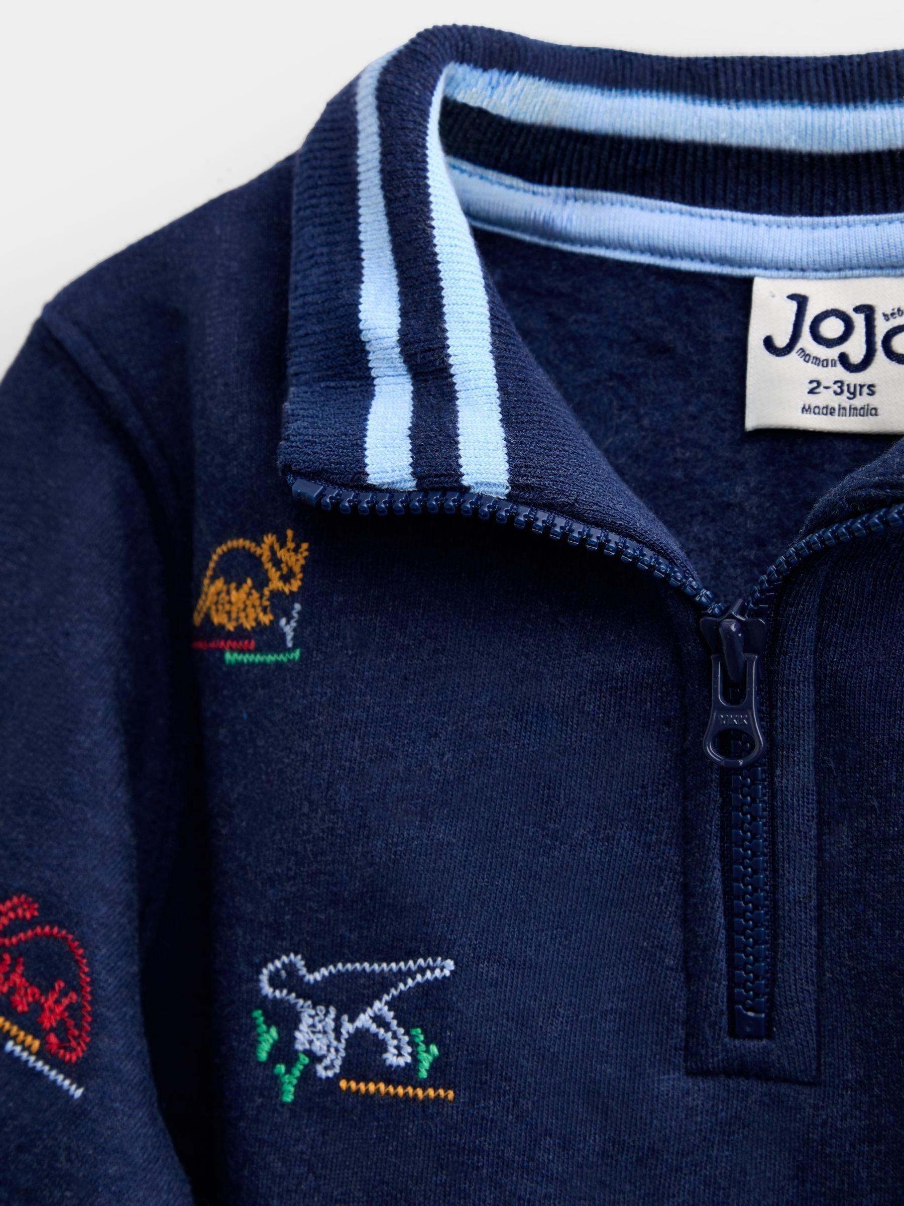 Blue Marl Dino Embroidered Sweatshirt - Image 4 of 5