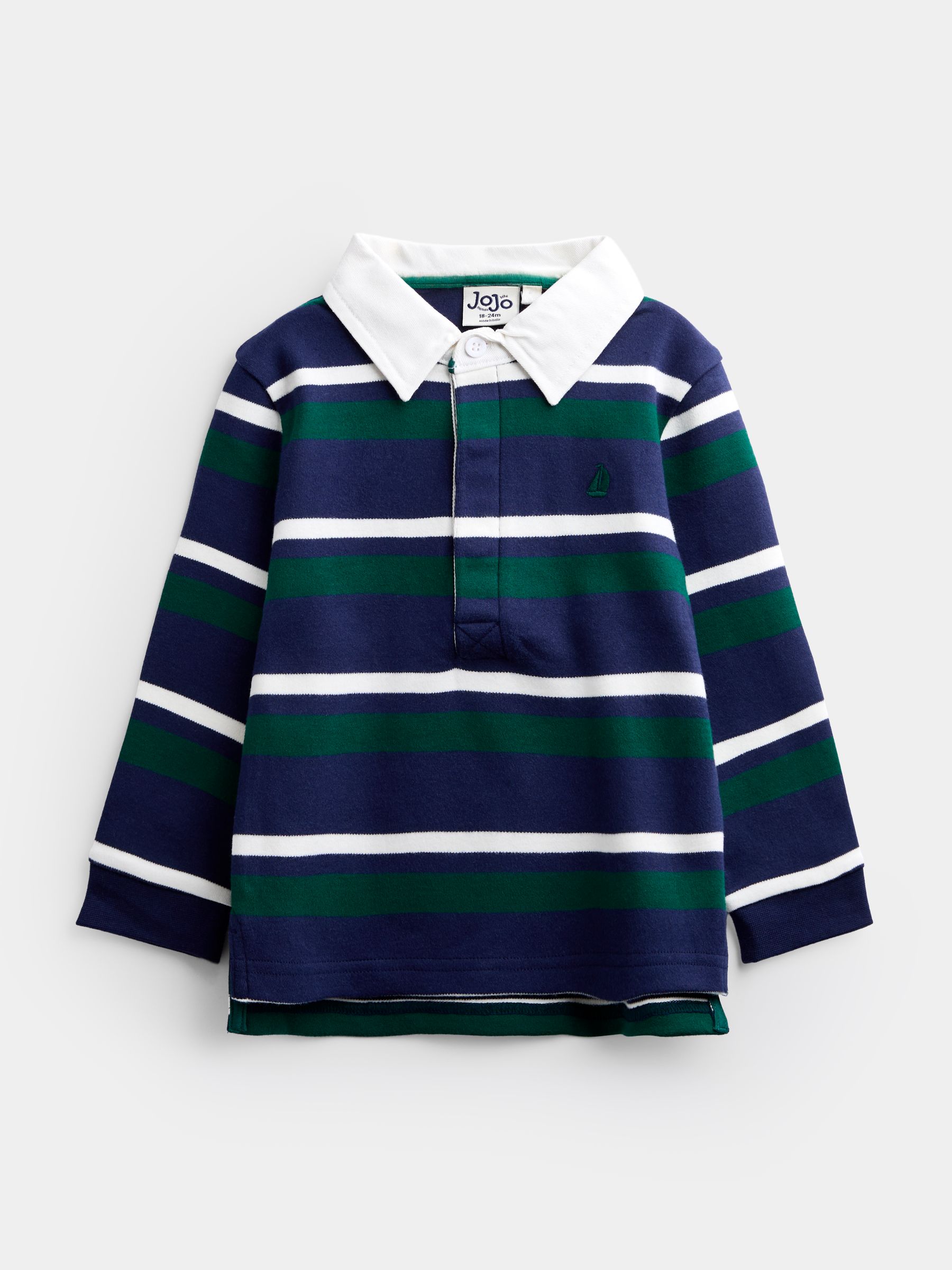 Dark Green Stripe Rugby Top - Image 1 of 4 Dark Green Stripe Rugby Top - Image 1 of 4
