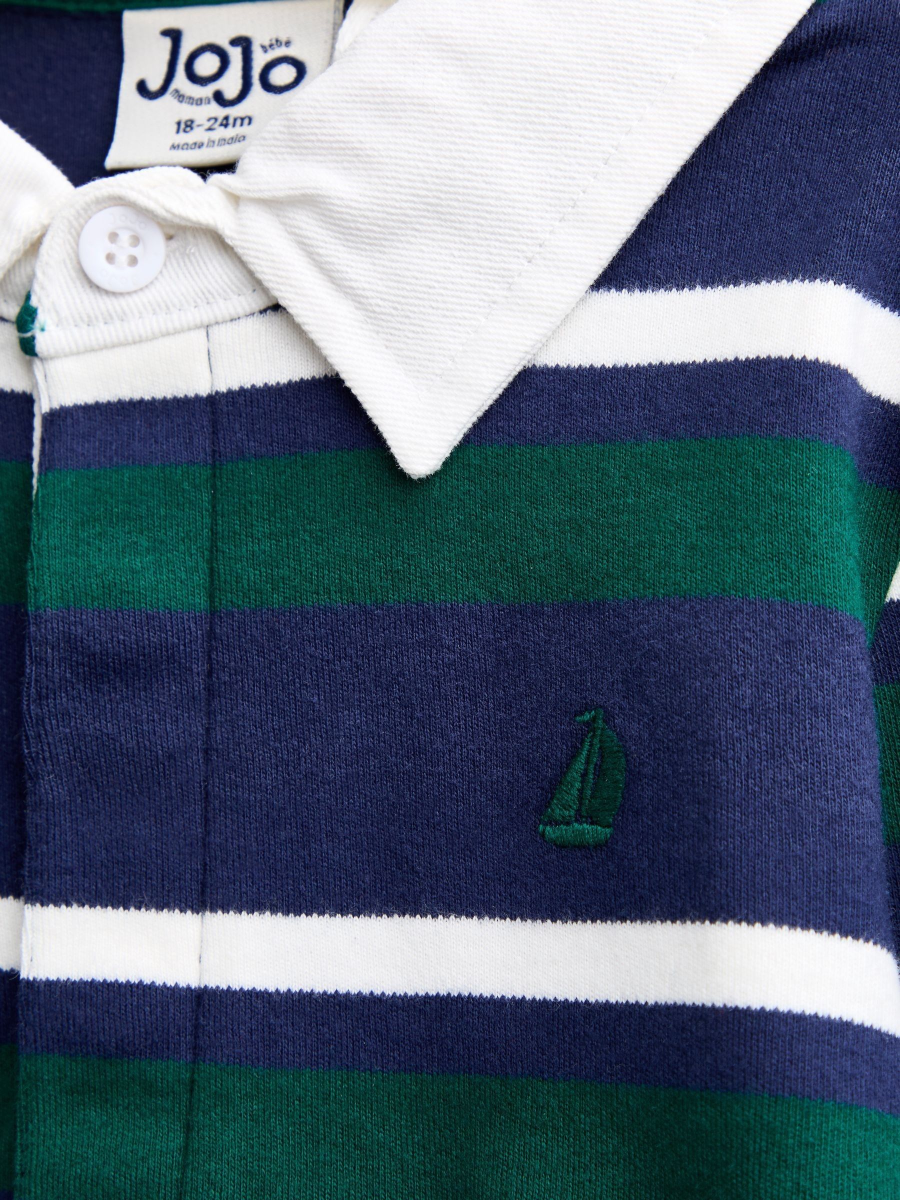 Dark Green Stripe Rugby Top - Image 3 of 4