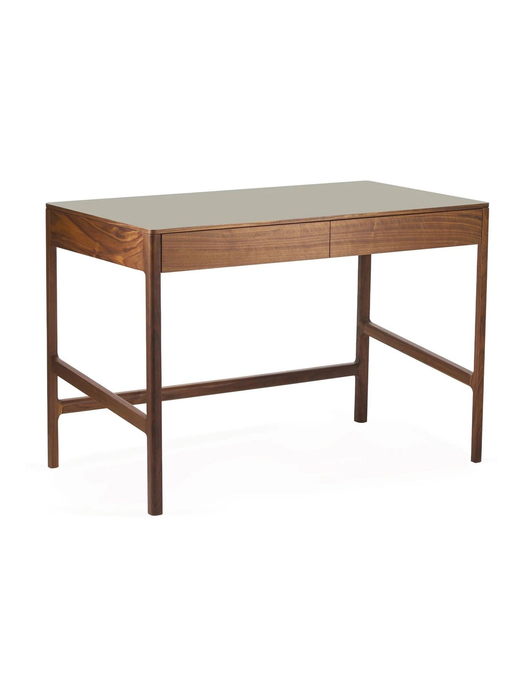 The Conran Shop Walnut Charcoal Domus 2 Drawer Desk - Image 1 of 4