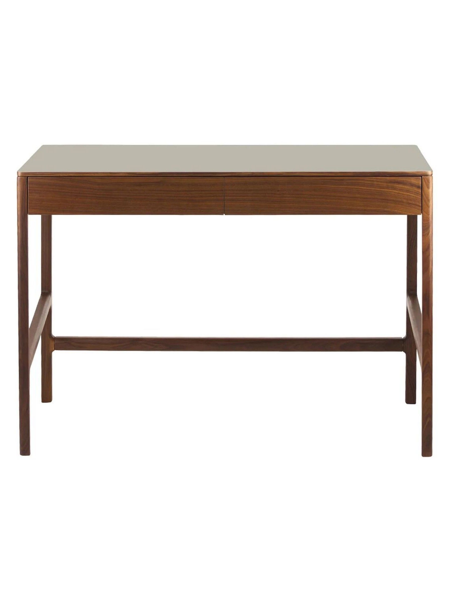 The Conran Shop Walnut Charcoal Domus 2 Drawer Desk - Image 2 of 4