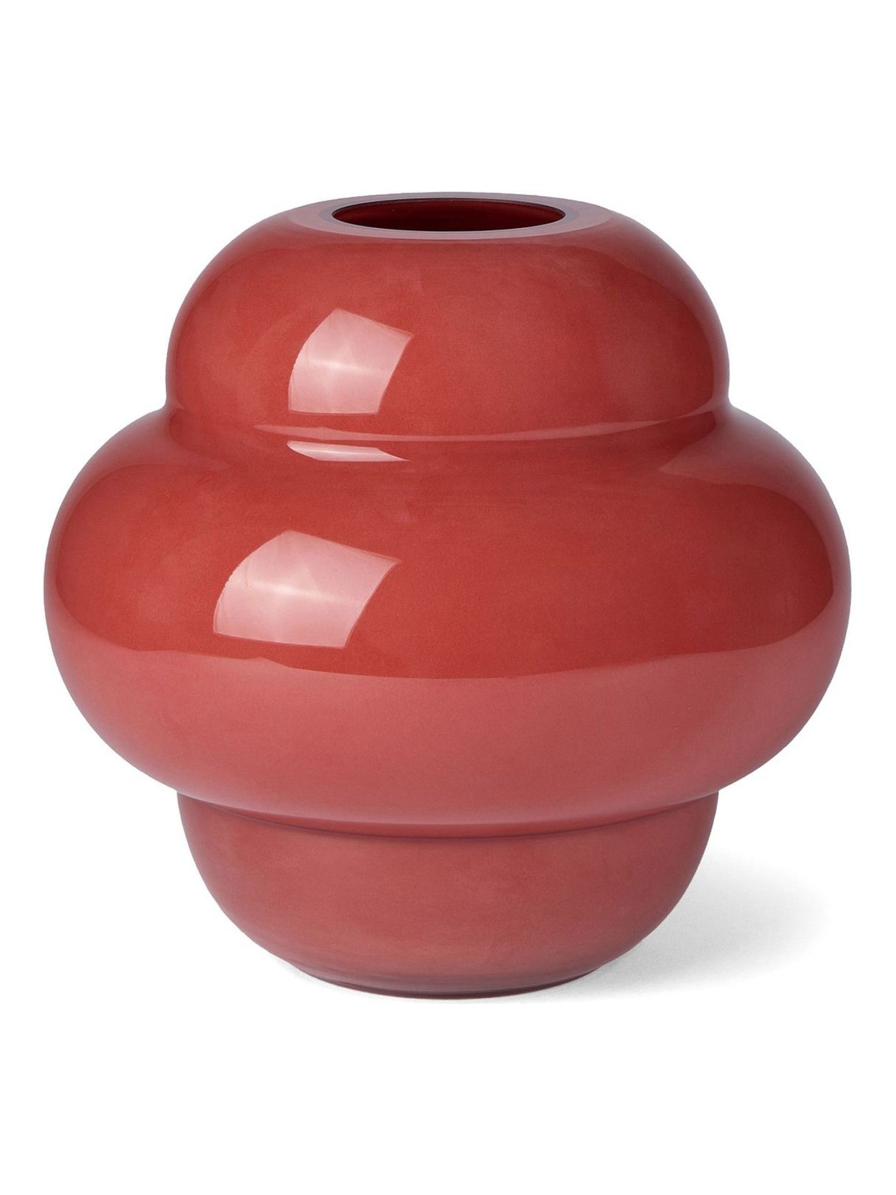 The Conran Shop Cherry Red Form Glass Vase 20cm - Image 1 of 3 The Conran Shop Cherry Red Form Glass Vase 20cm - Image 1 of 3
