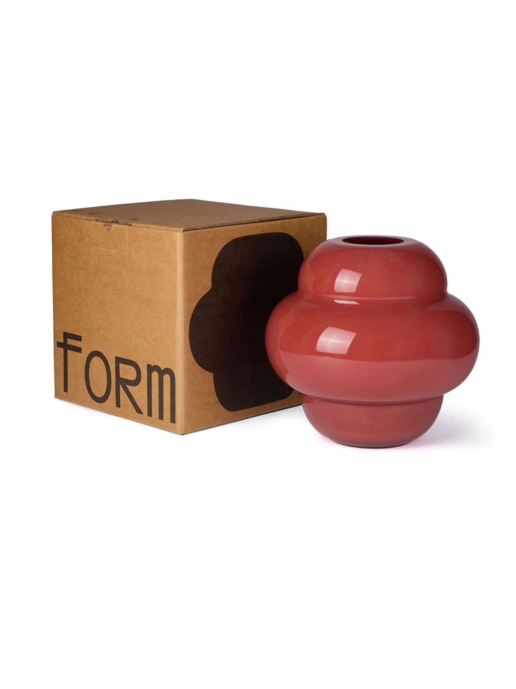 The Conran Shop Cherry Red Form Glass Vase 20cm - Image 2 of 3
