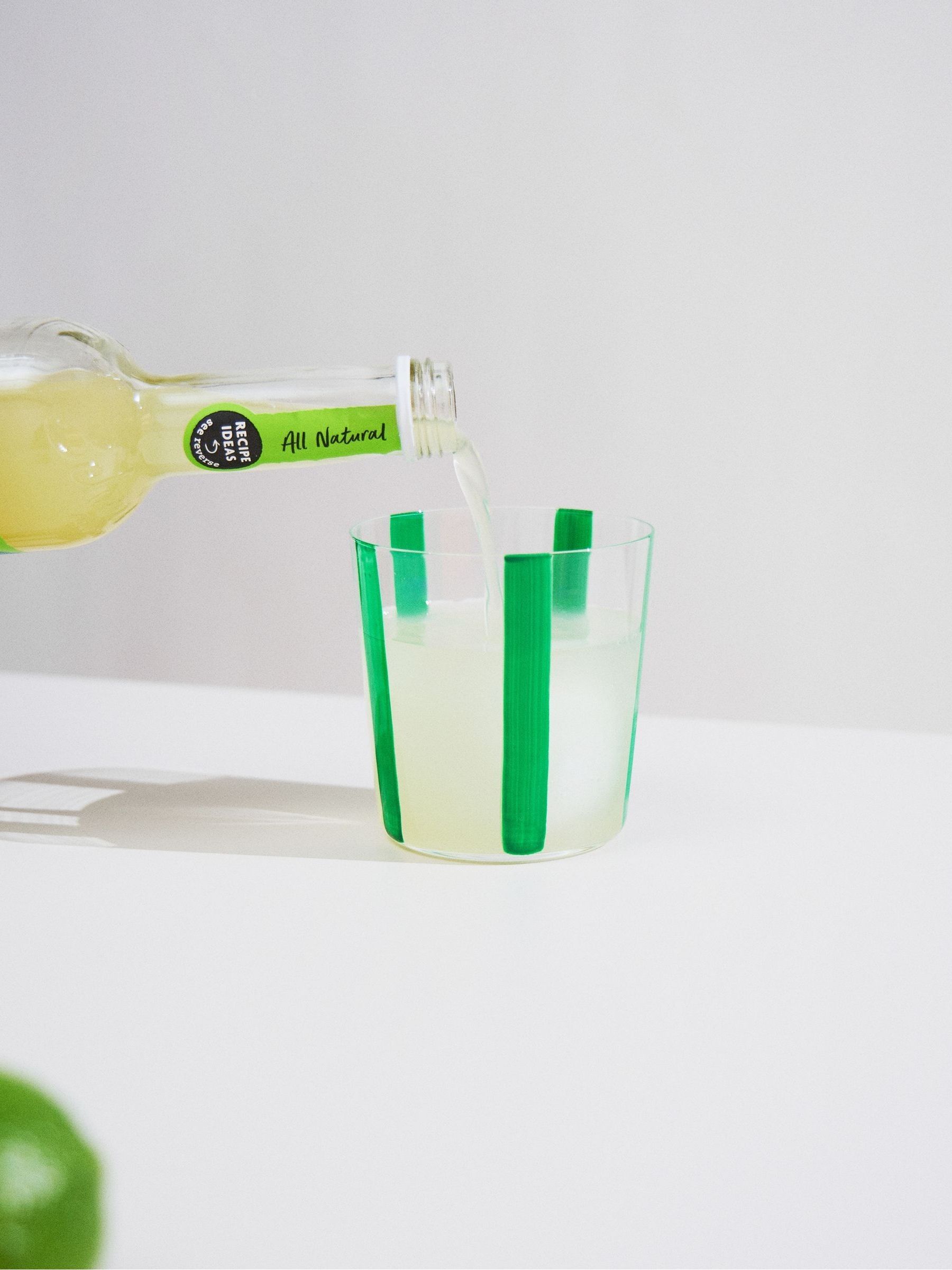 The Conran Shop Set of 4 Green Nova Stripe Tumblers 360ml - Image 3 of 6