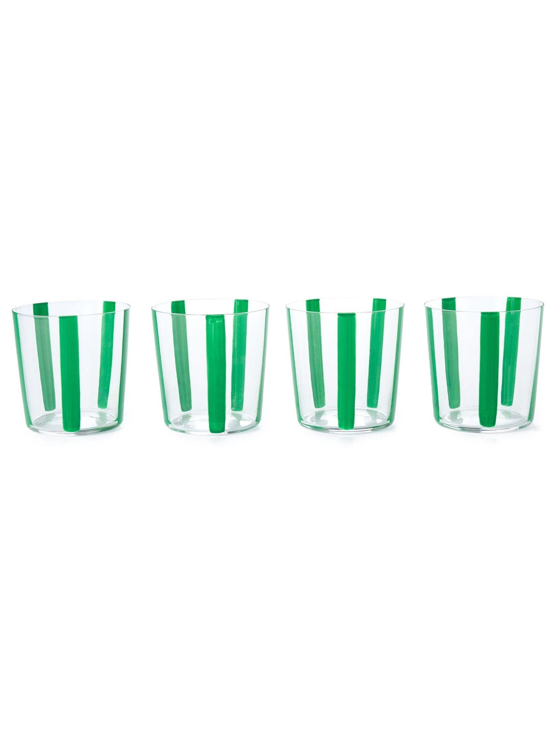 The Conran Shop Set of 4 Green Nova Stripe Tumblers 360ml - Image 6 of 6