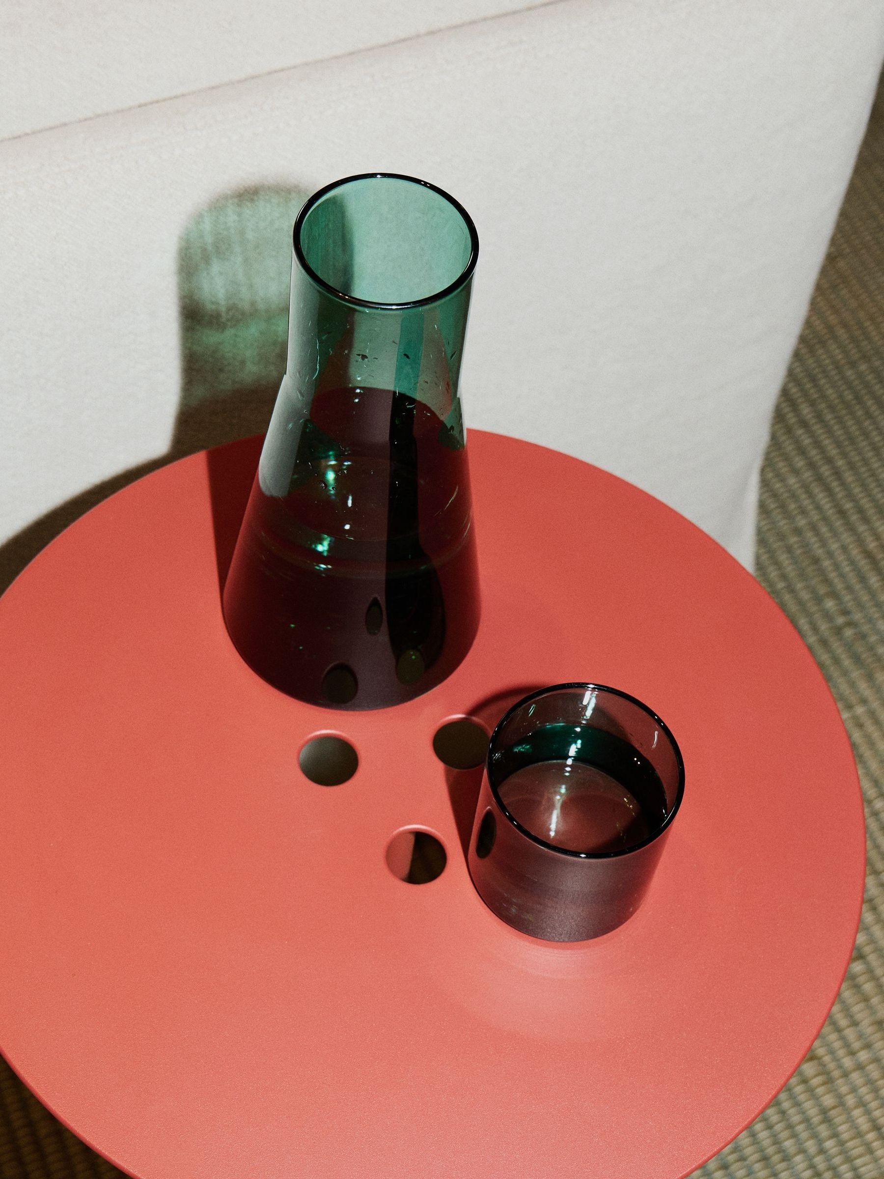 The Conran Shop Petrol Blue Carafe & Glass - Image 1 of 5 The Conran Shop Petrol Blue Carafe & Glass - Image 1 of 5