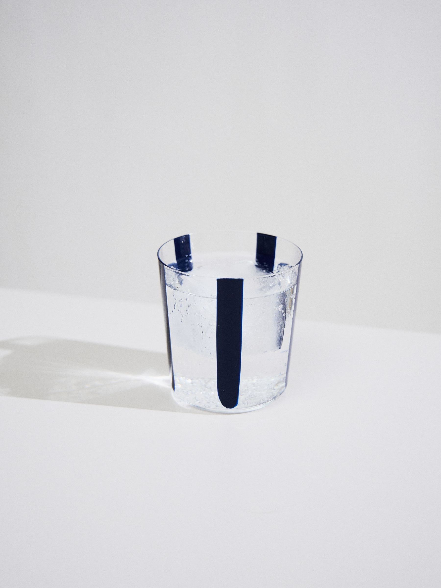 The Conran Shop Set of 4 Navy Nova Stripe Tumblers 360ml - Image 2 of 6 The Conran Shop Set of 4 Navy Nova Stripe Tumblers 360ml - Image 2 of 6