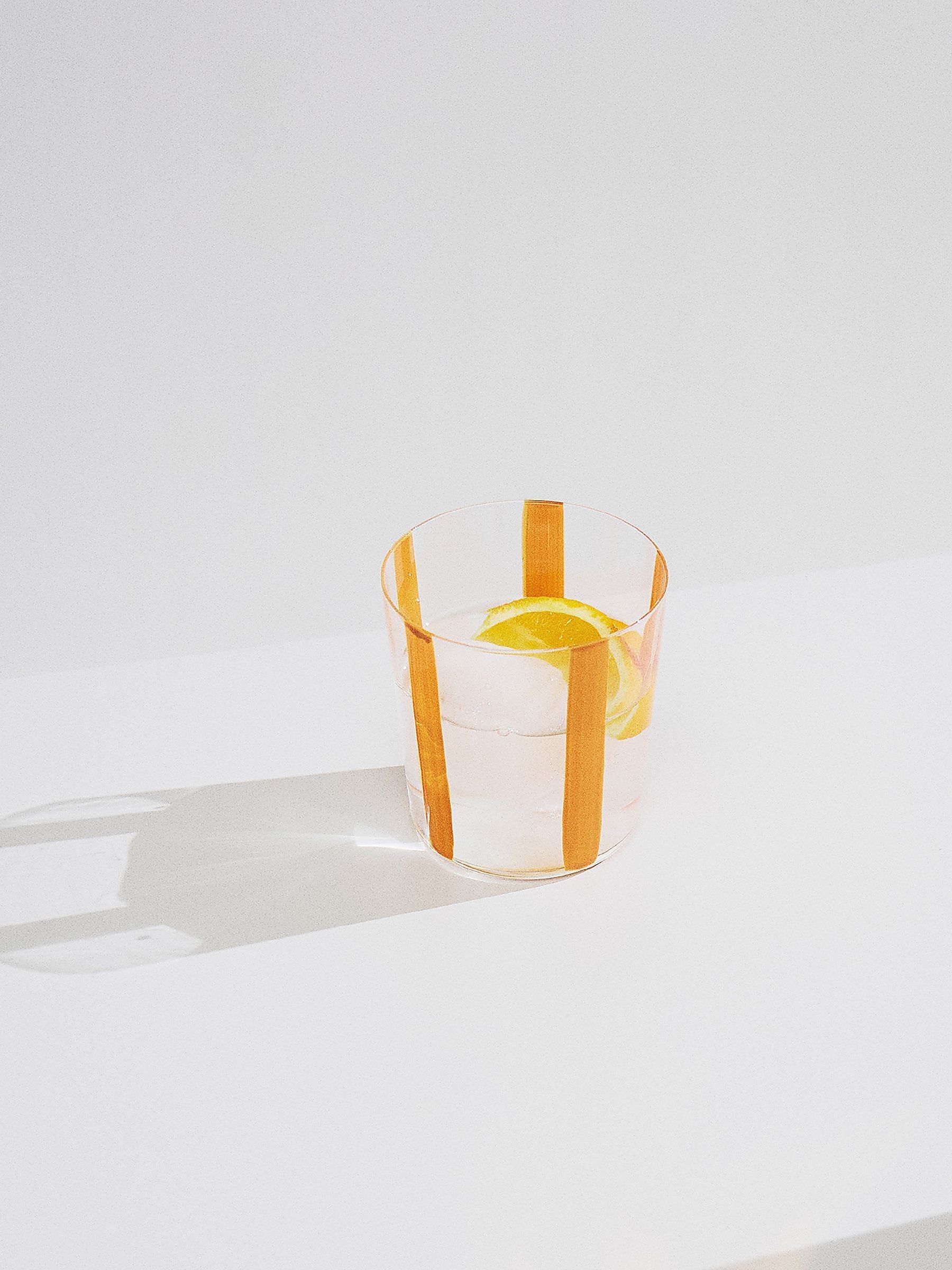 The Conran Shop Set of 4 Orange Nova Stripe Tumblers 360ml - Image 2 of 6