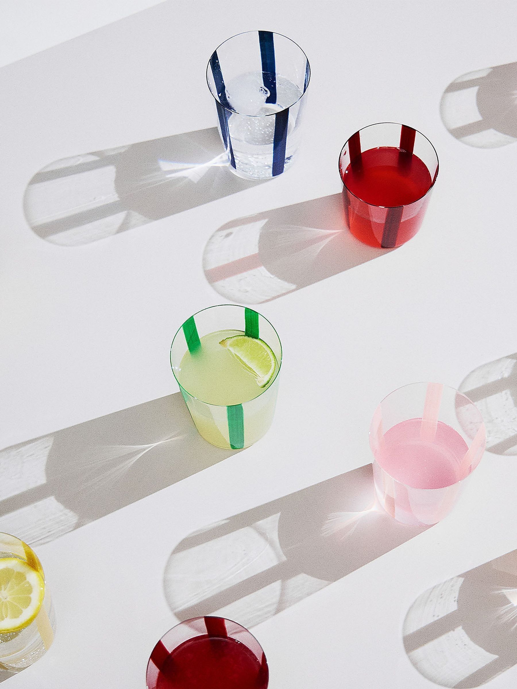 The Conran Shop Set of 4 Orange Nova Stripe Tumblers 360ml - Image 3 of 6