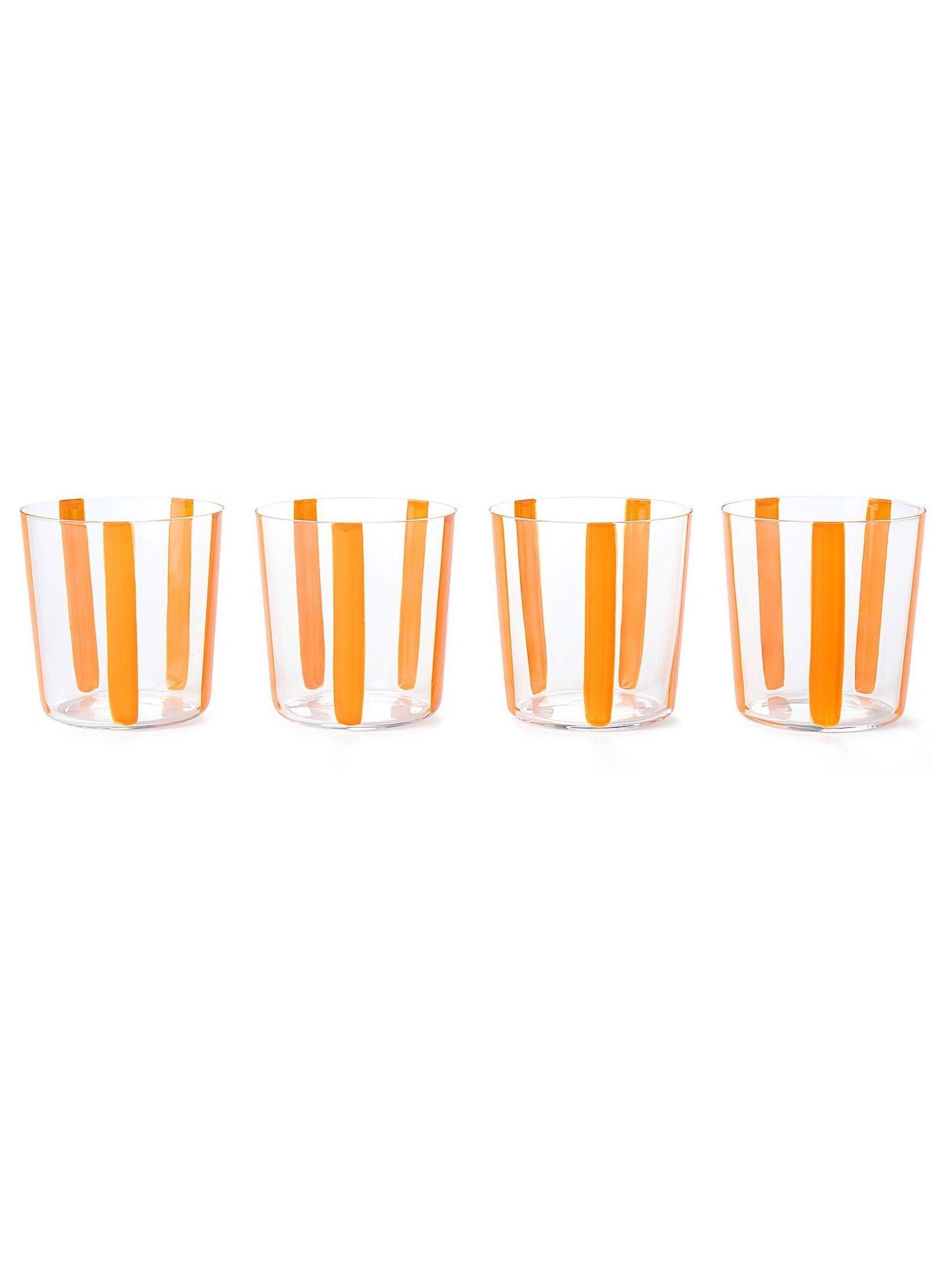 The Conran Shop Set of 4 Orange Nova Stripe Tumblers 360ml - Image 4 of 6