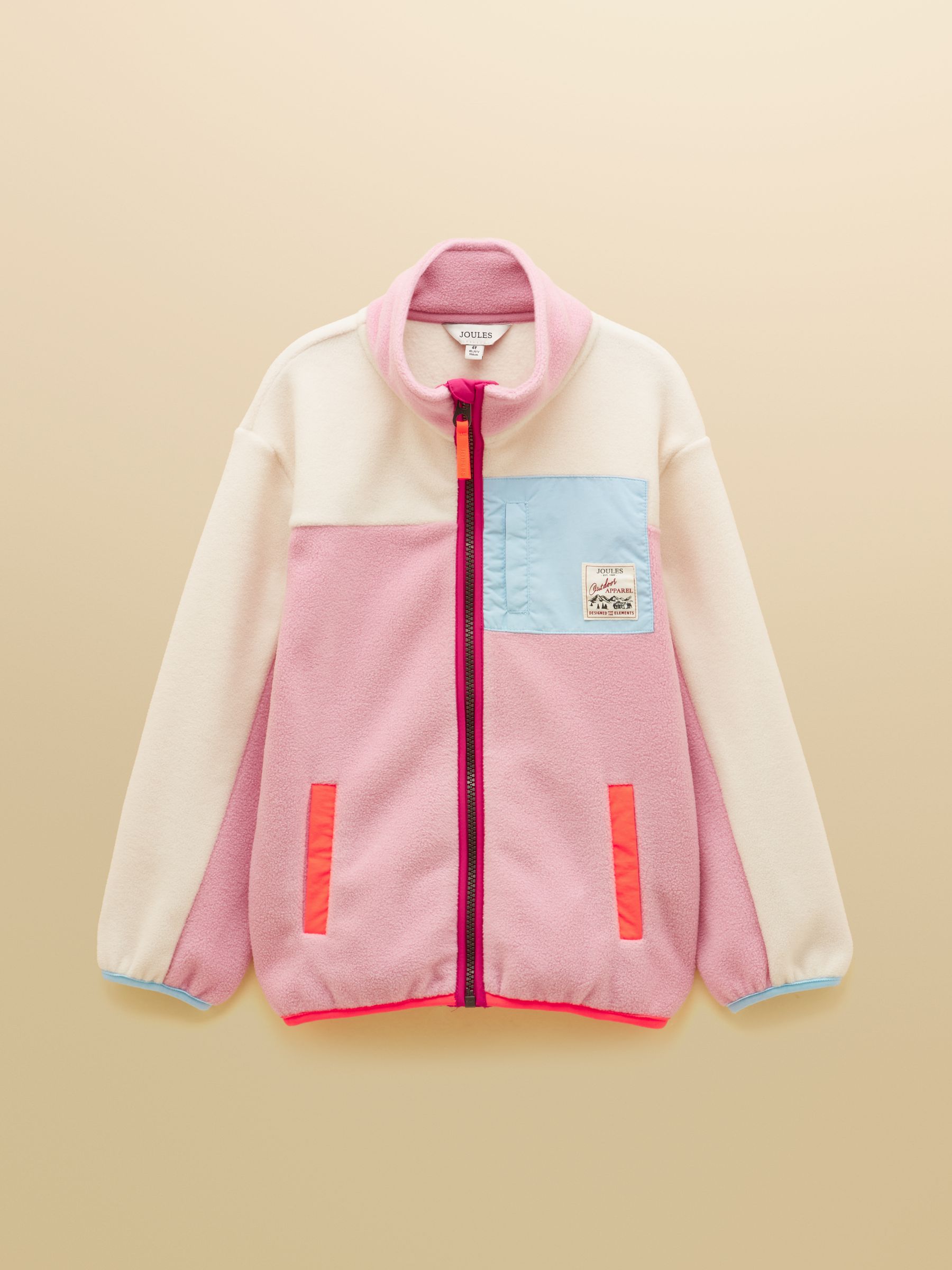Girls' Summit Pink & Cream Zip Through Polar Fleece - Image 2 of 6 Girls' Summit Pink & Cream Zip Through Polar Fleece - Image 2 of 6