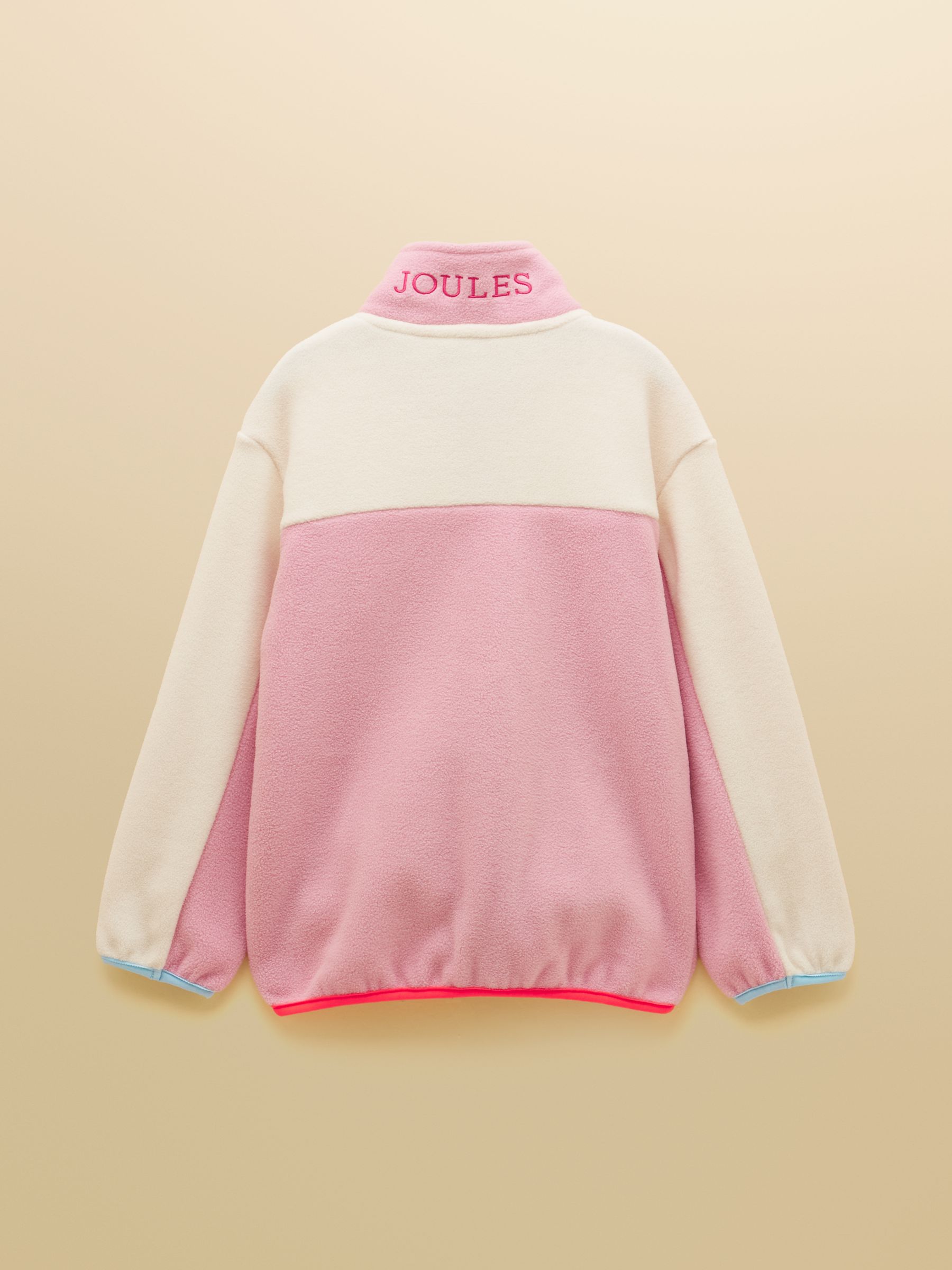Girls' Summit Pink & Cream Zip Through Polar Fleece - Image 3 of 6