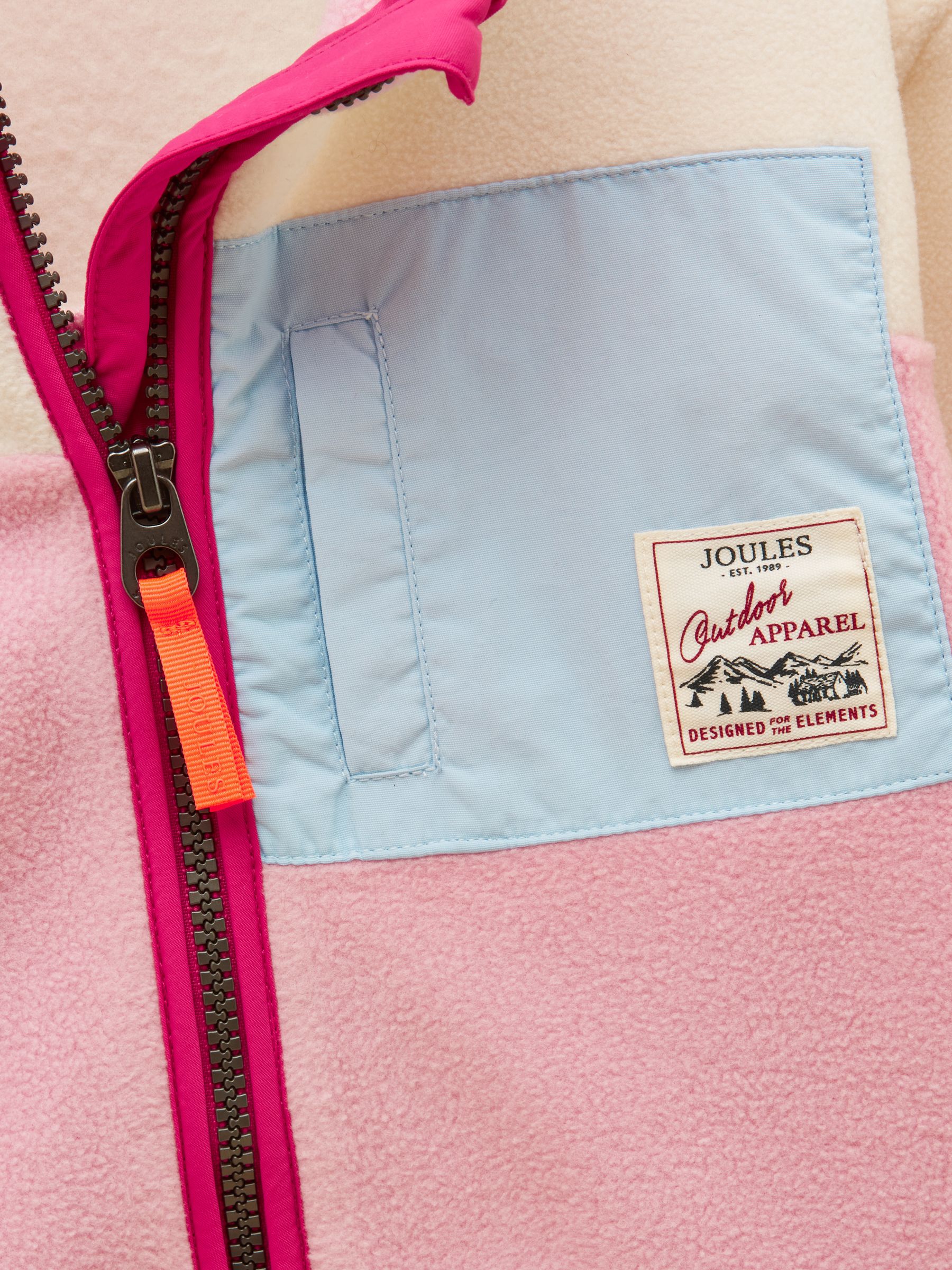 Girls' Summit Pink & Cream Zip Through Polar Fleece - Image 4 of 6