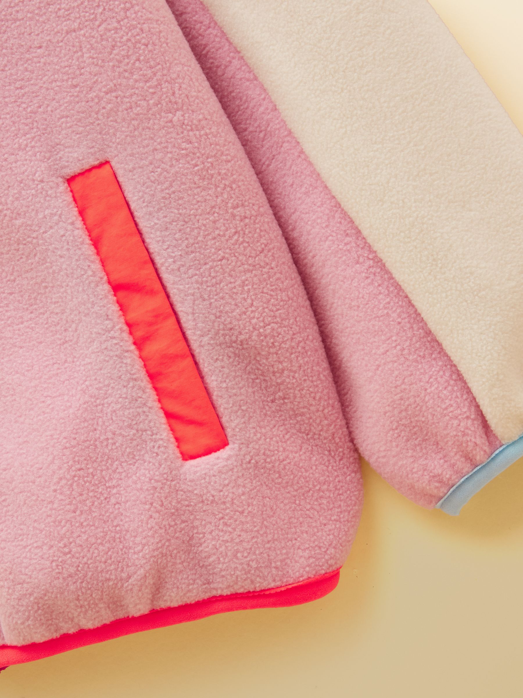 Girls' Summit Pink & Cream Zip Through Polar Fleece - Image 5 of 6